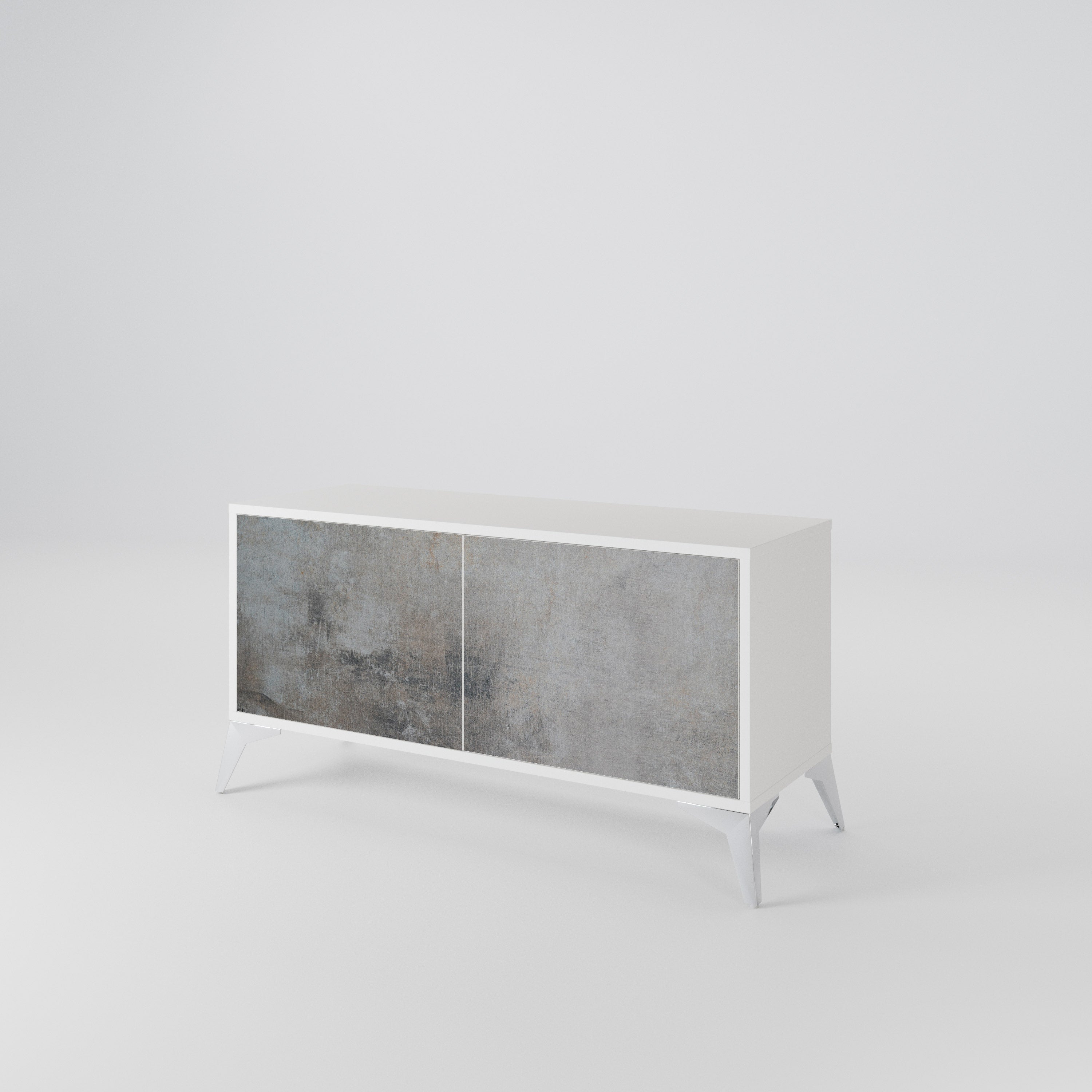 CONCRETE WALL Kompaktowa szafka RTV 2-drzwiowa