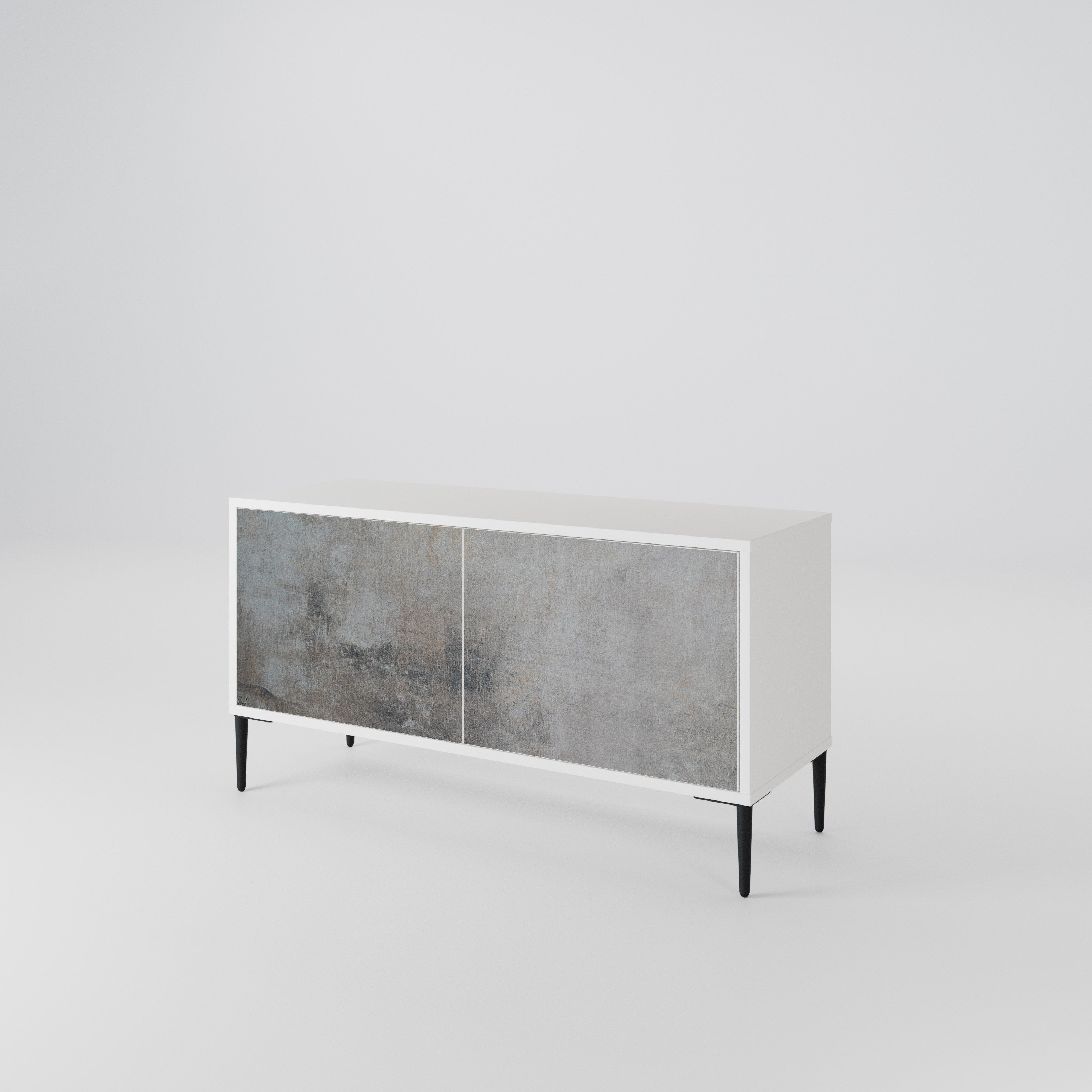 CONCRETE WALL Kompaktowa szafka RTV 2-drzwiowa