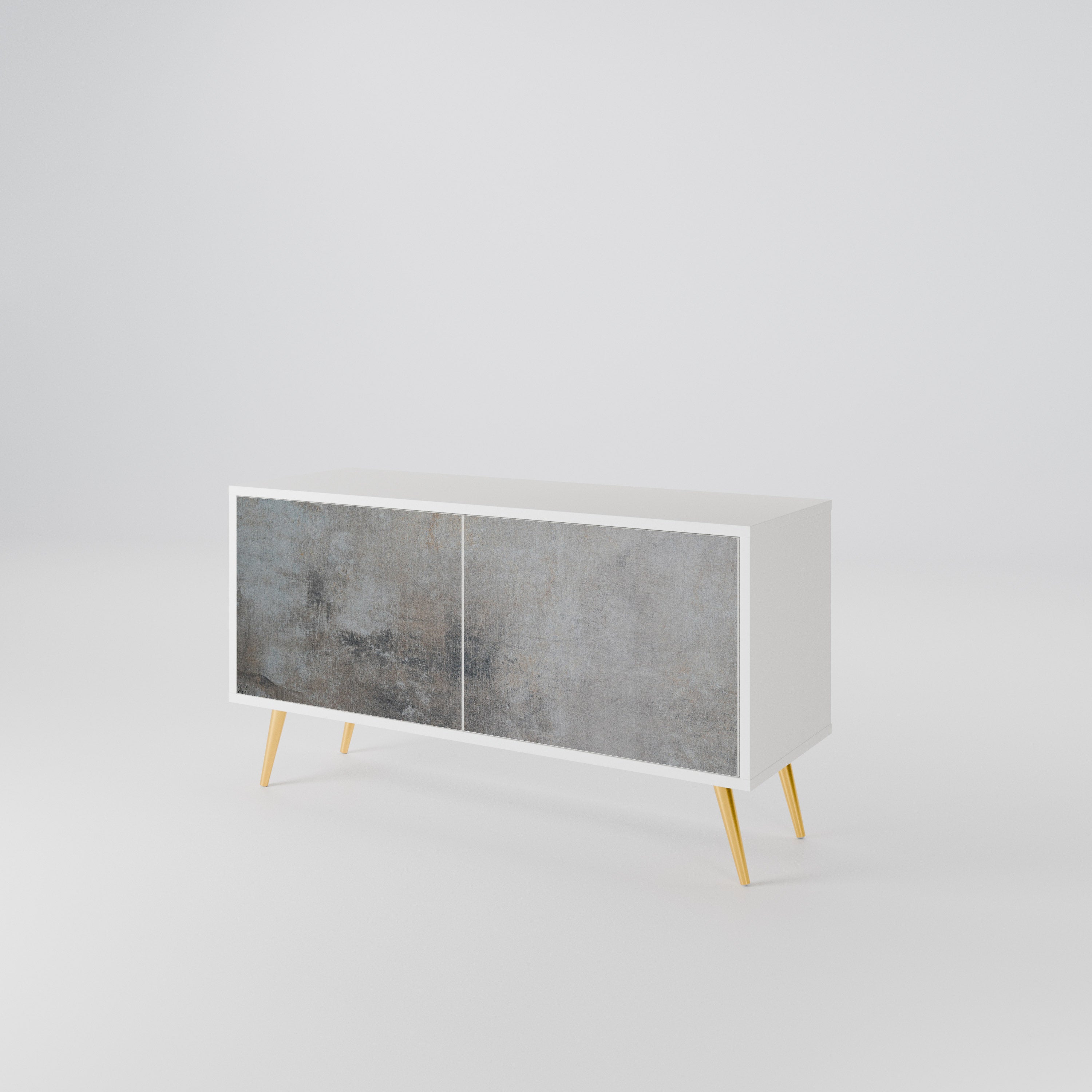 CONCRETE WALL Kompaktowa szafka RTV 2-drzwiowa