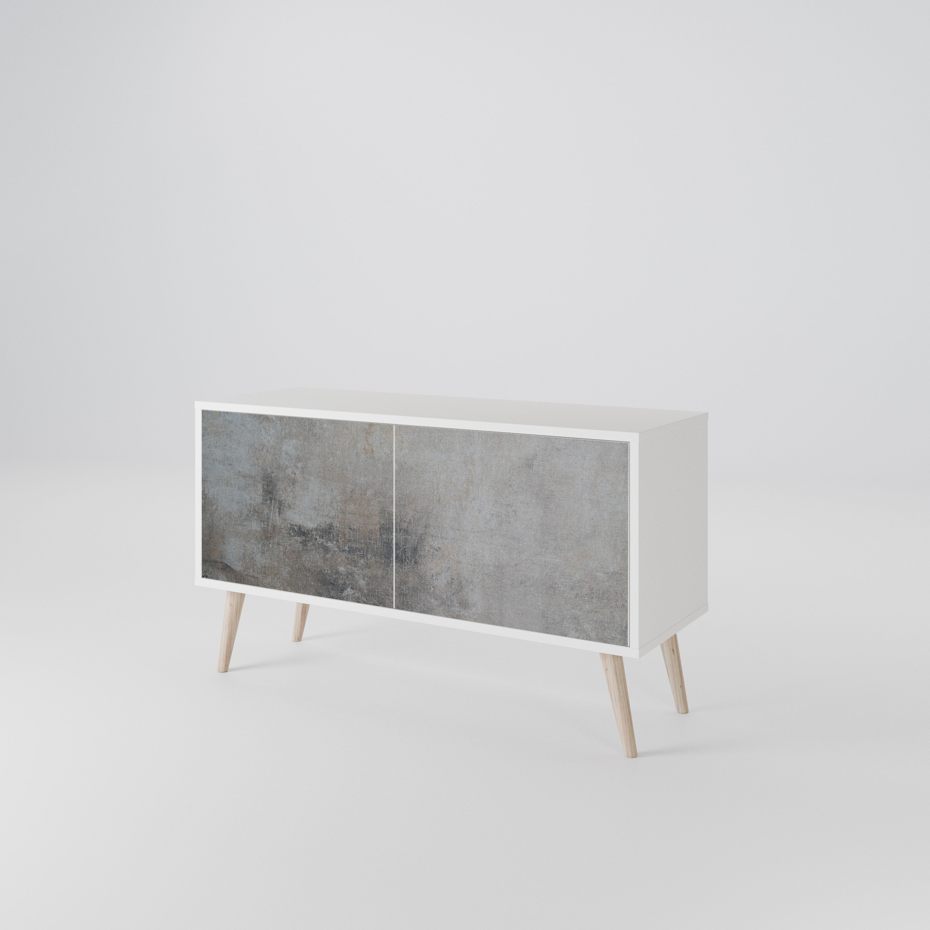 CONCRETE WALL Kompaktowa szafka RTV 2-drzwiowa