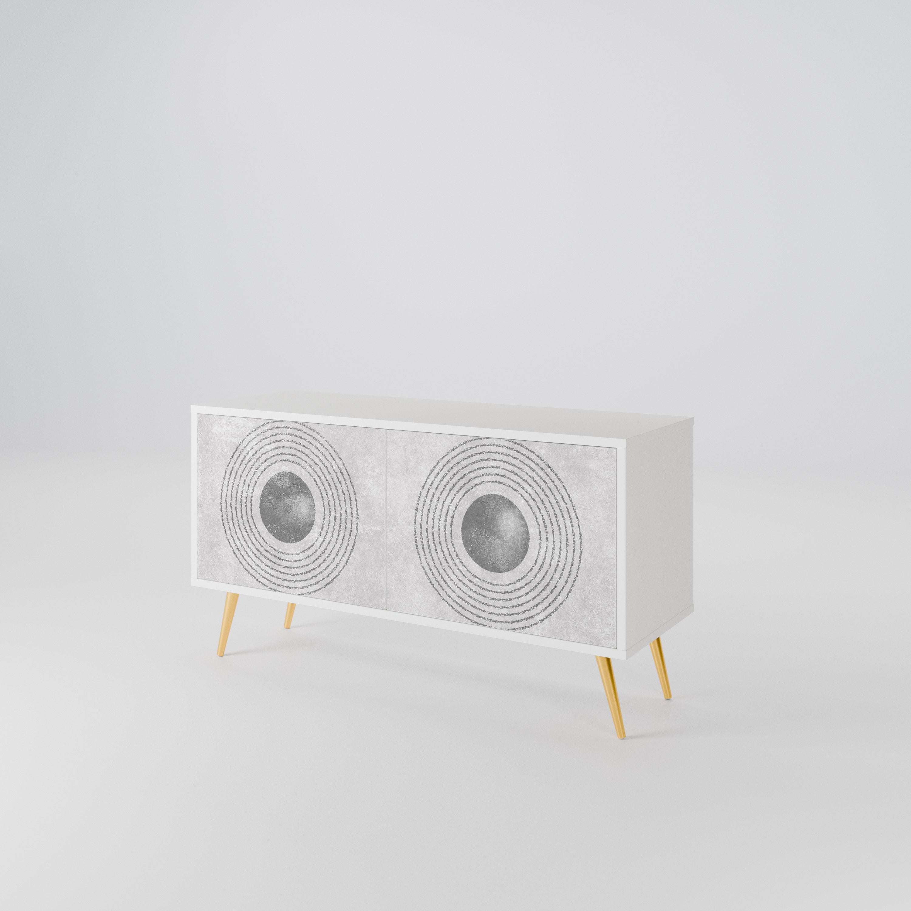 SOLID CIRCLES Kompaktowa szafka RTV 2-drzwiowa