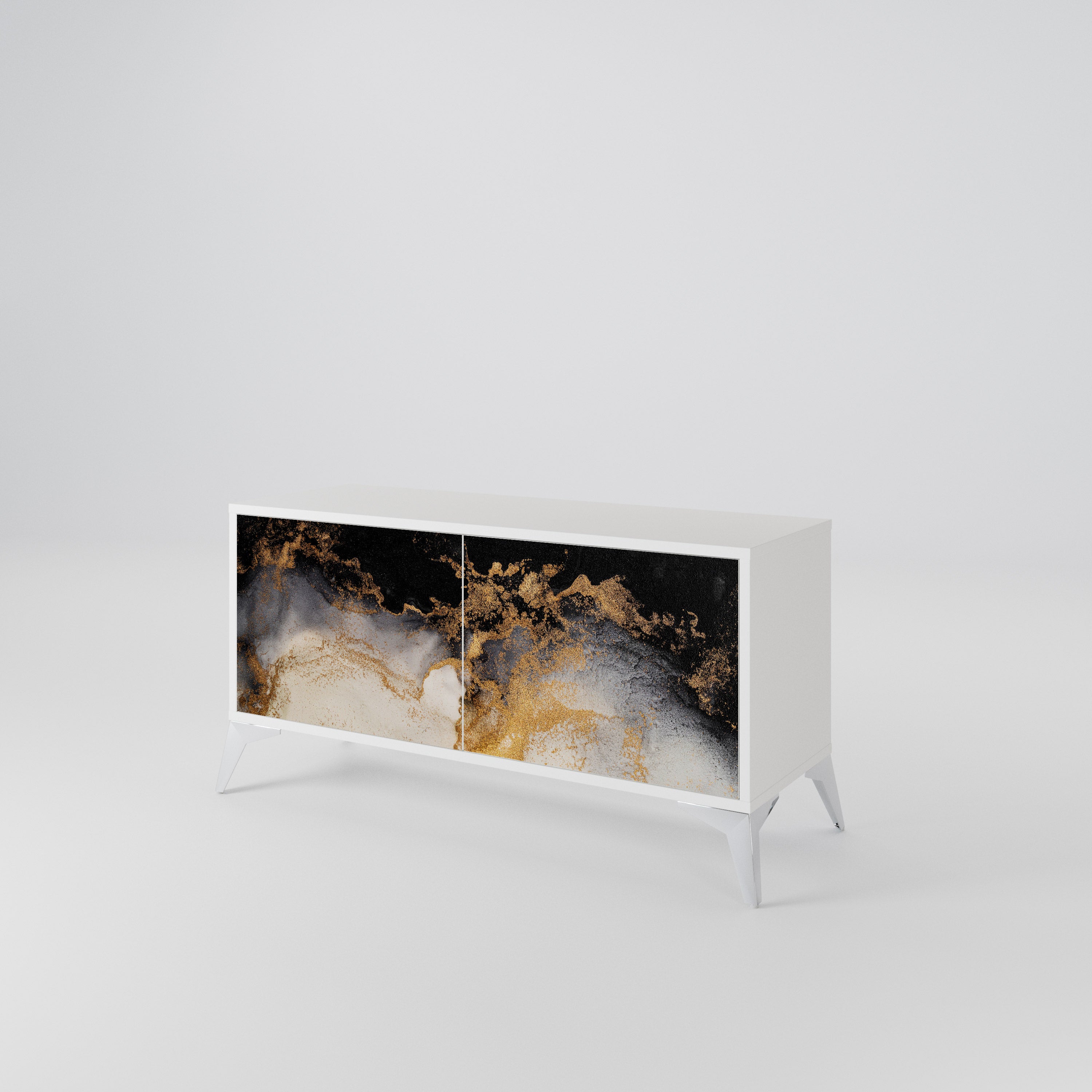 MARBLE OF TOMMORROW Kompaktowa szafka RTV 2-drzwiowa