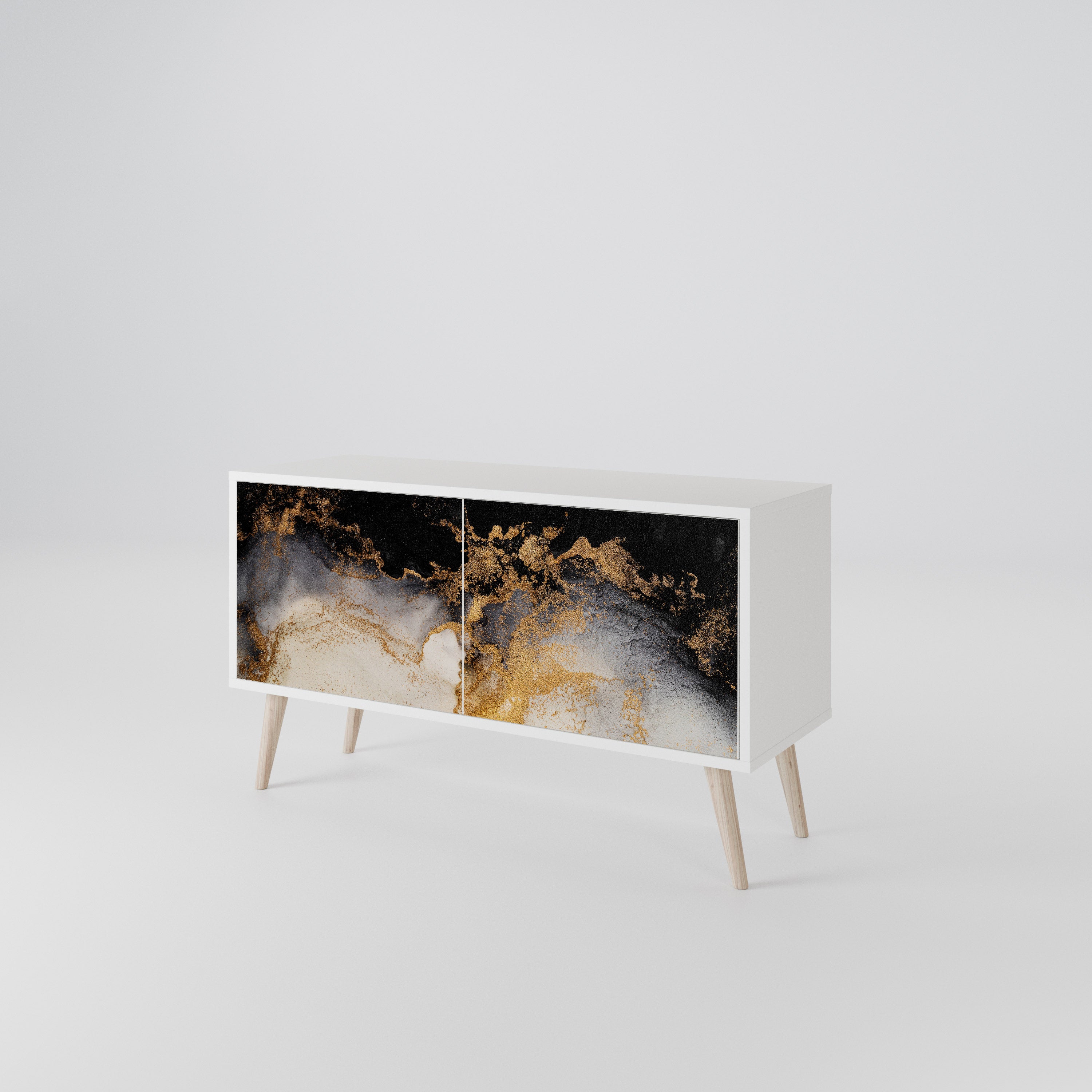 MARBLE OF TOMMORROW Kompaktowa szafka RTV 2-drzwiowa