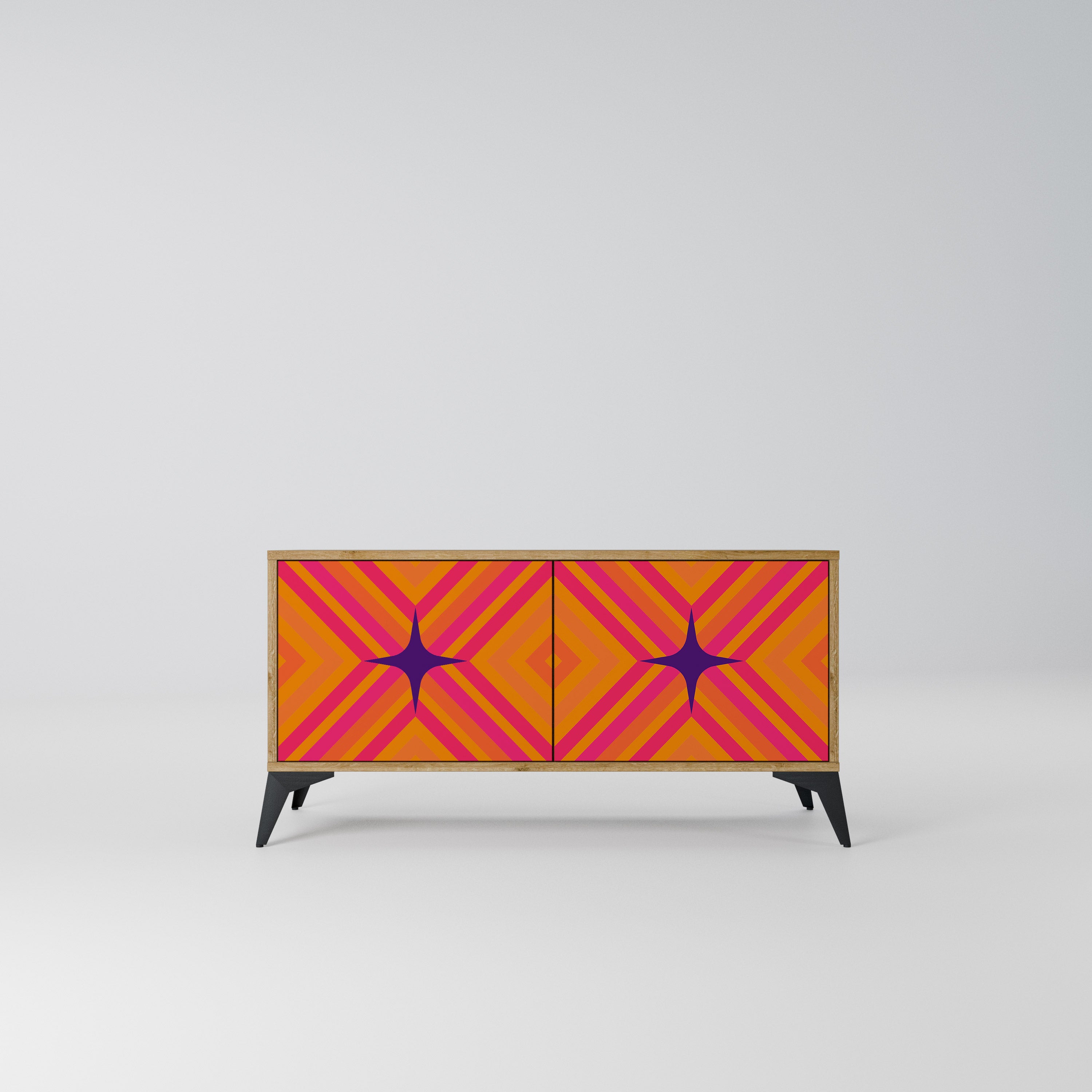 GEOMETRIC BRILLIANCE Kompaktowa szafka RTV 2-drzwiowa