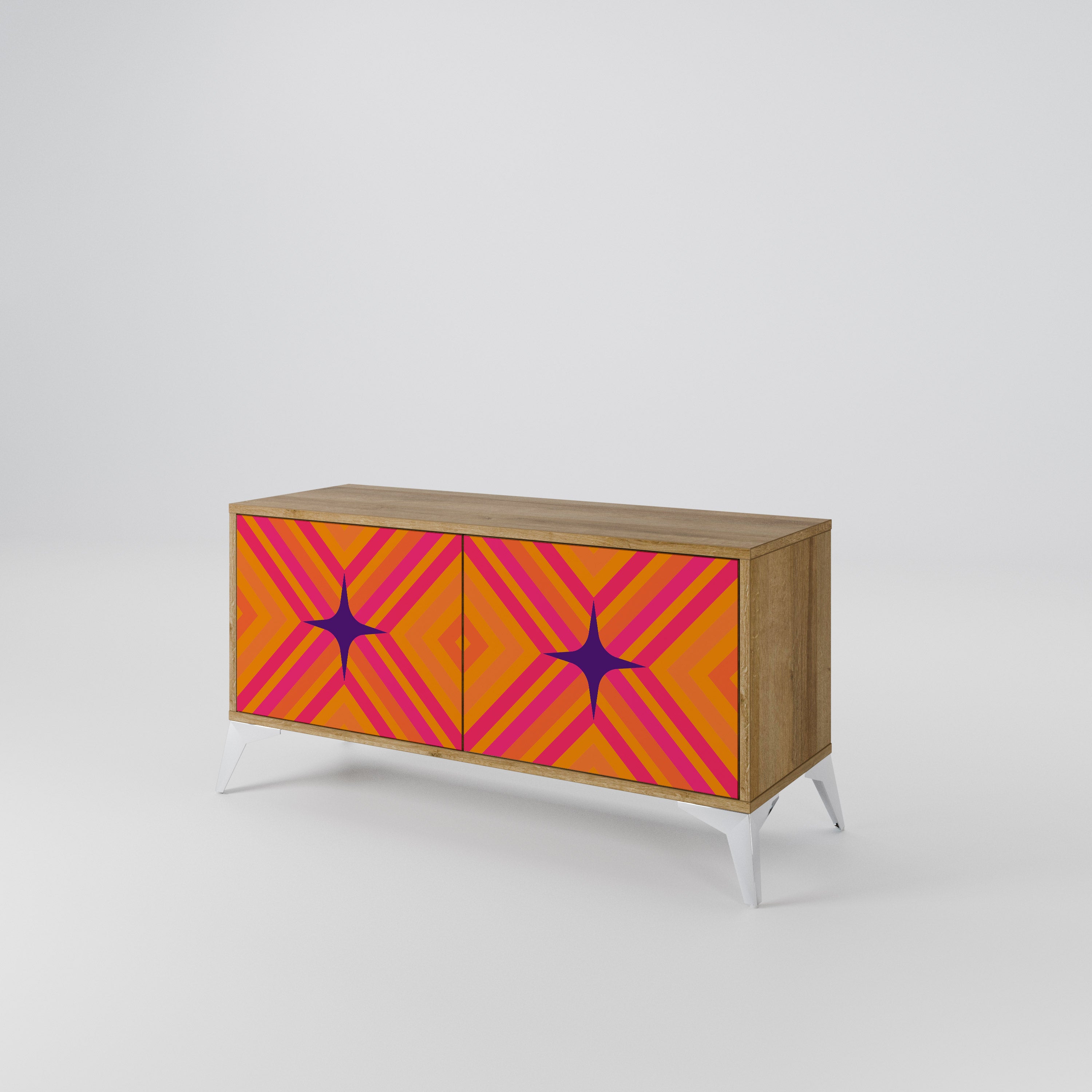 GEOMETRIC BRILLIANCE Kompaktowa szafka RTV 2-drzwiowa