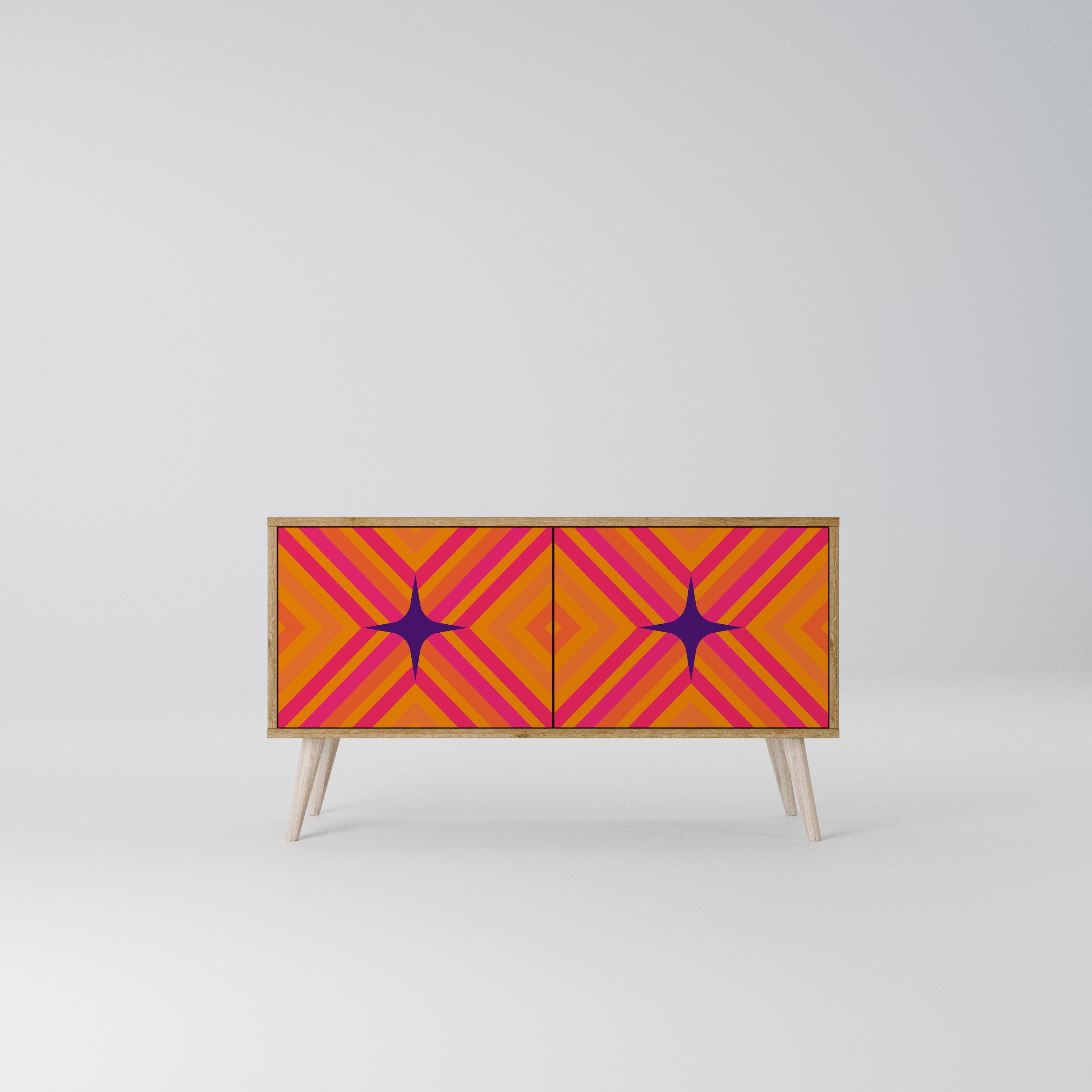 GEOMETRIC BRILLIANCE Kompaktowa szafka RTV 2-drzwiowa