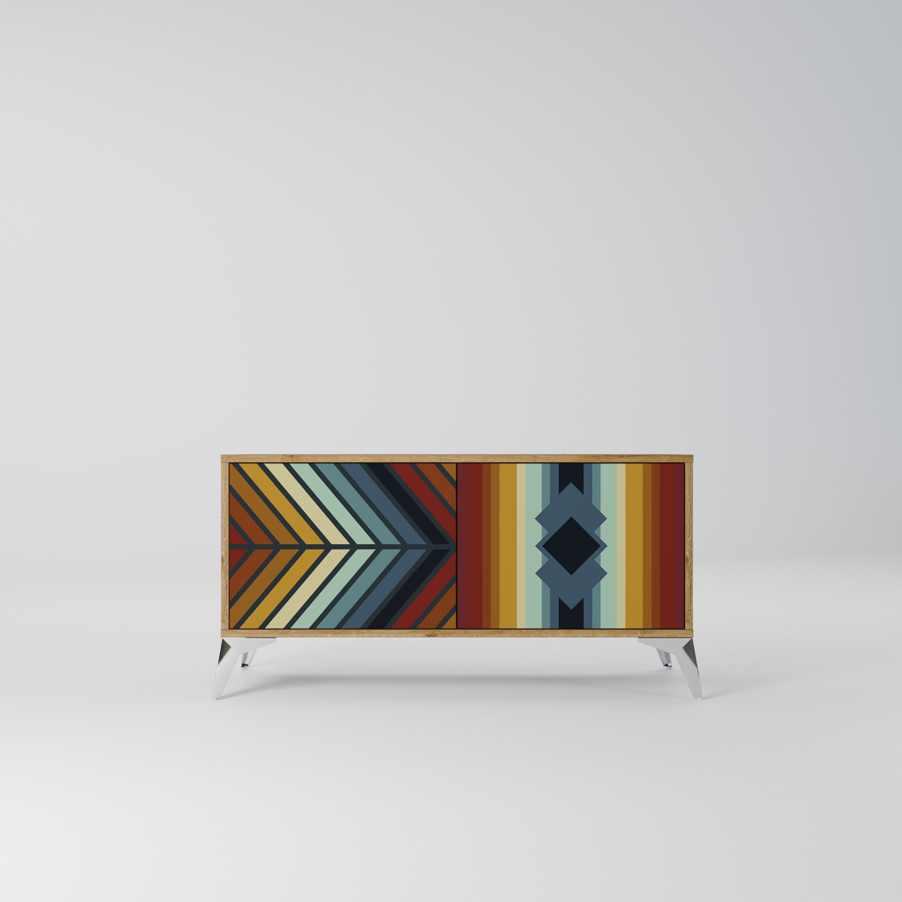 INDIGENOUS ZIGZAG Kompaktowa szafka RTV 2-drzwiowa