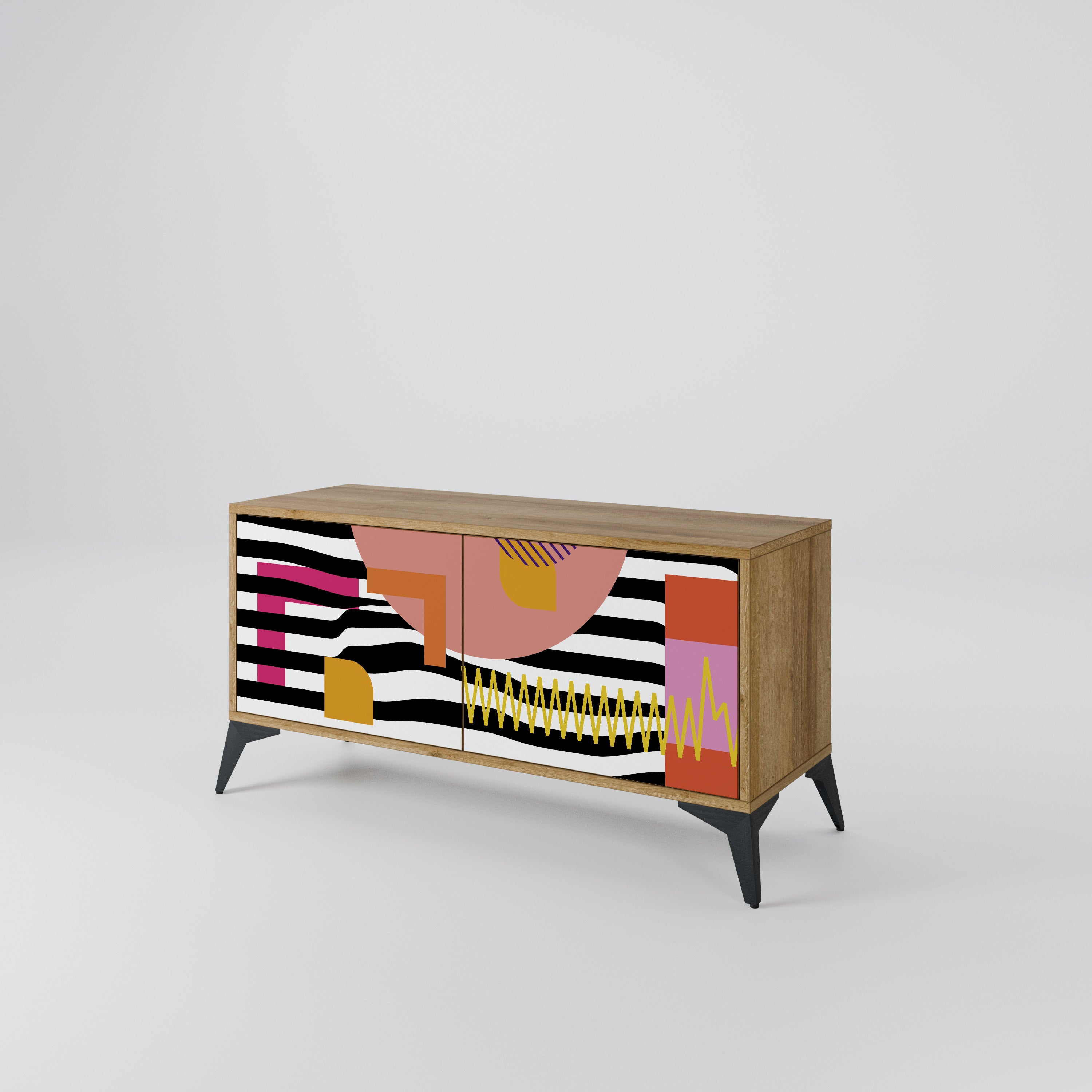 CHROMATIC ABSTRACT Kompaktowa szafka RTV 2-drzwiowa