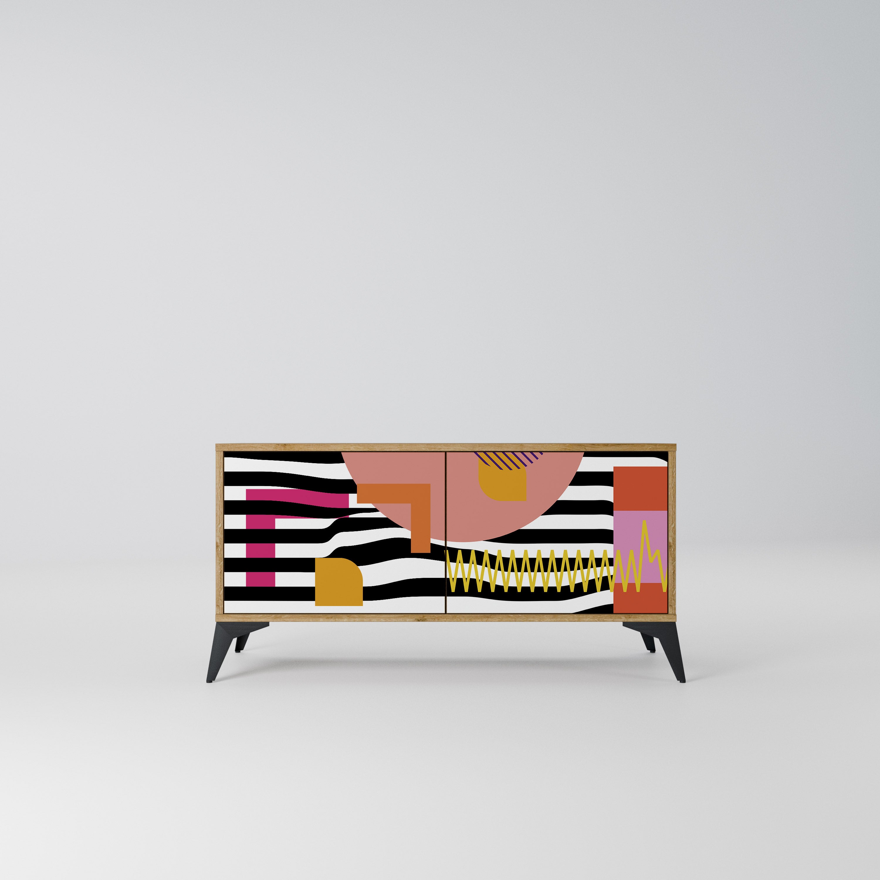 CHROMATIC ABSTRACT Kompaktowa szafka RTV 2-drzwiowa