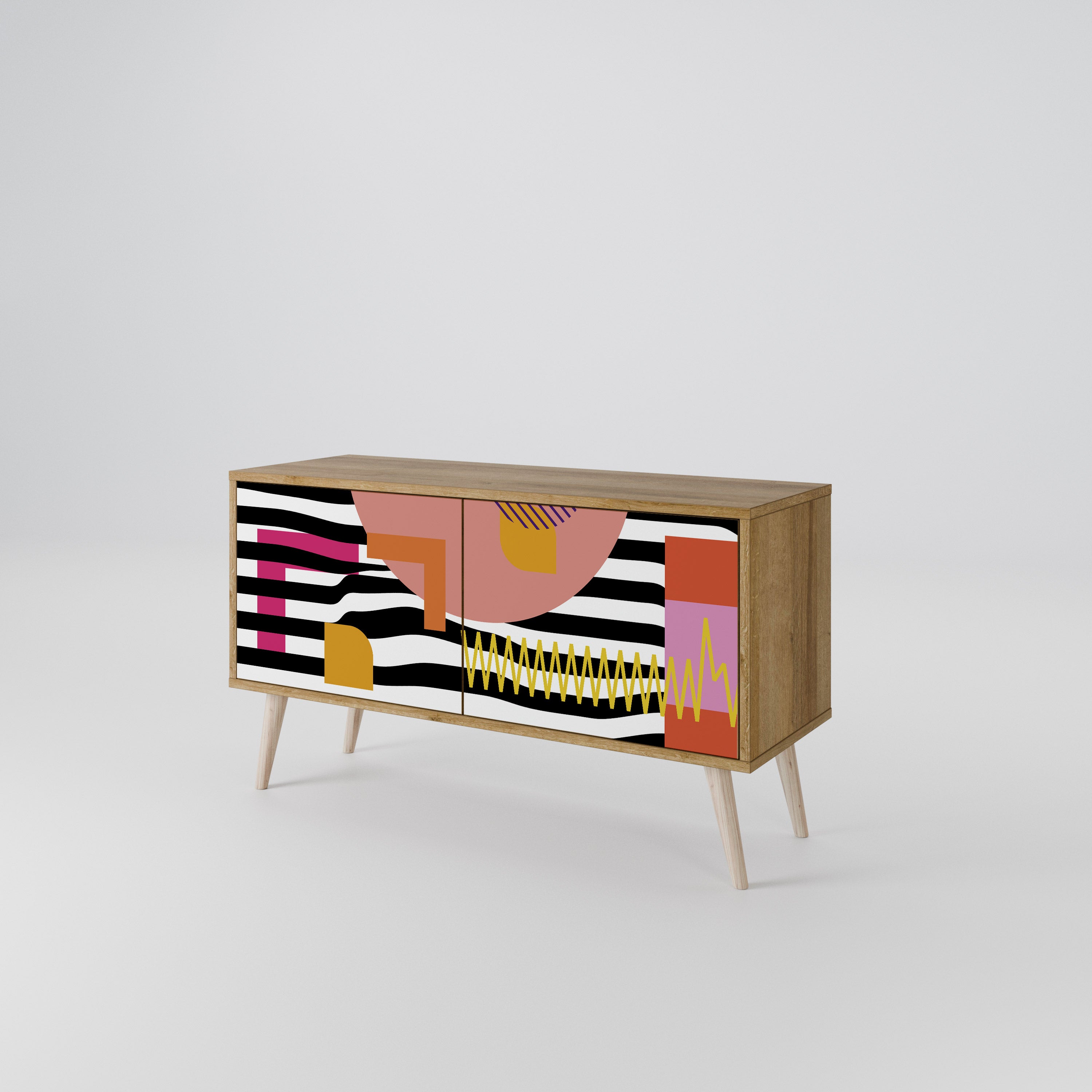 CHROMATIC ABSTRACT Kompaktowa szafka RTV 2-drzwiowa