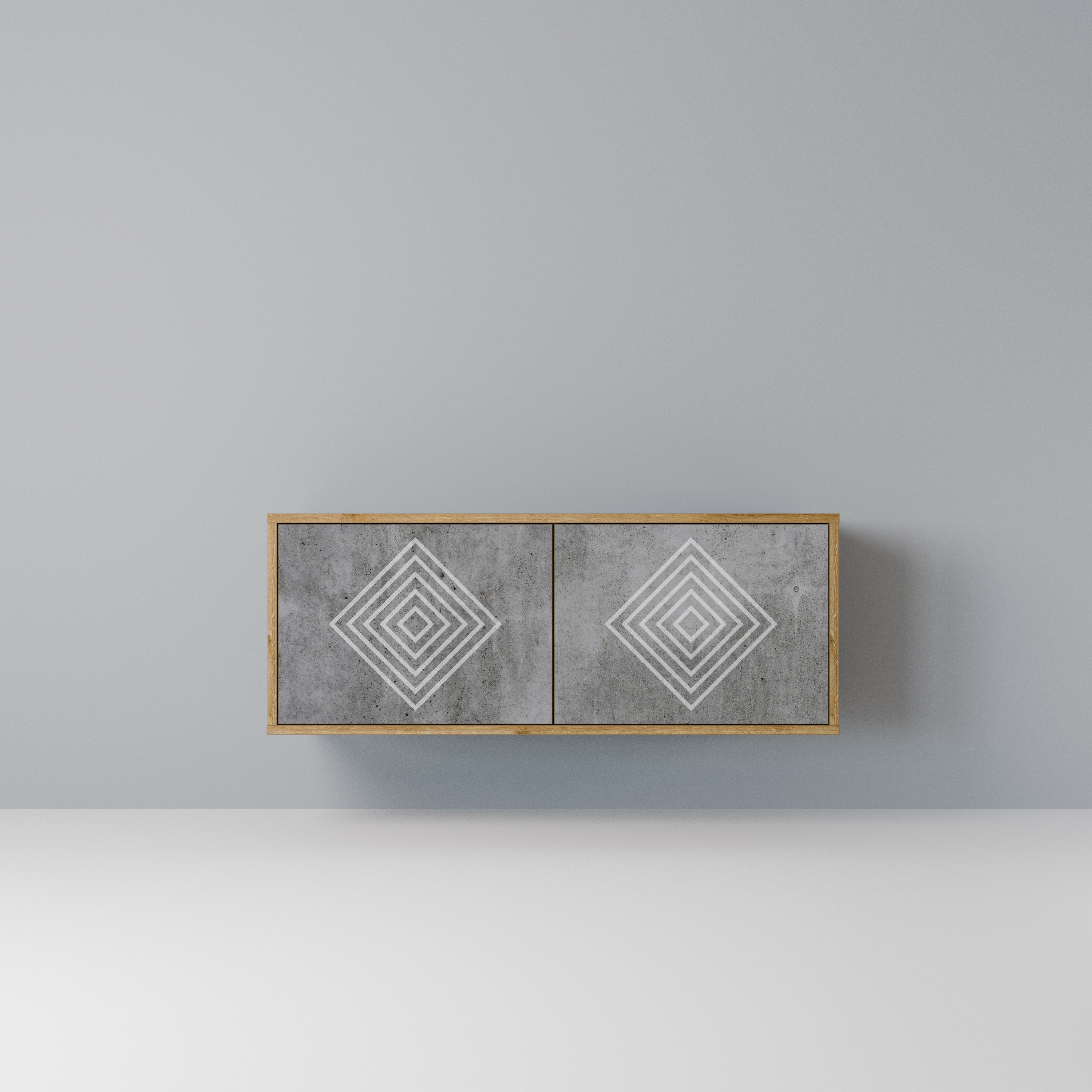 POLYGONAL ARTISTRY Kompaktowa szafka RTV 2-drzwiowa