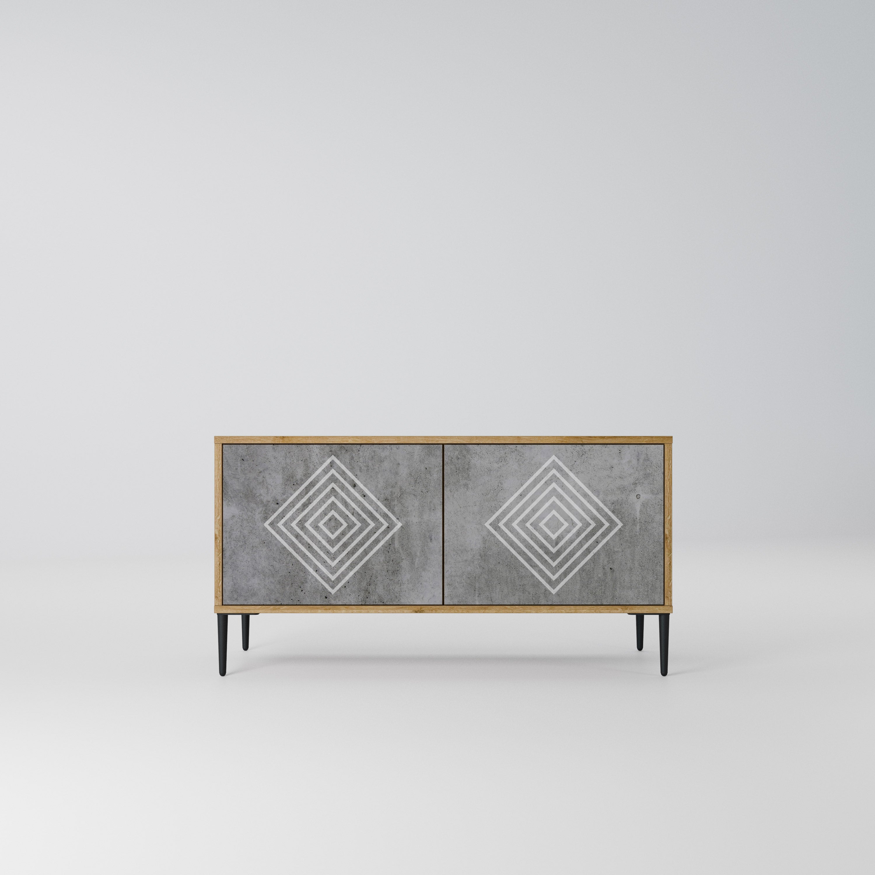 POLYGONAL ARTISTRY Kompaktowa szafka RTV 2-drzwiowa