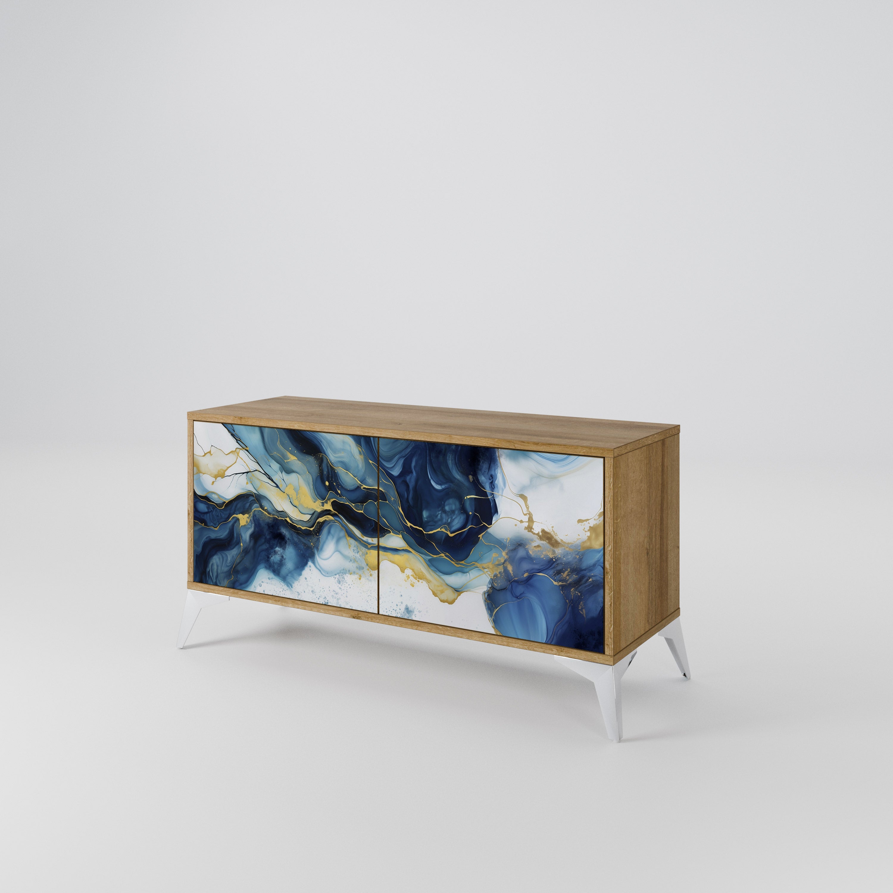 INKY MARBLE Kompaktowa szafka RTV 2-drzwiowa