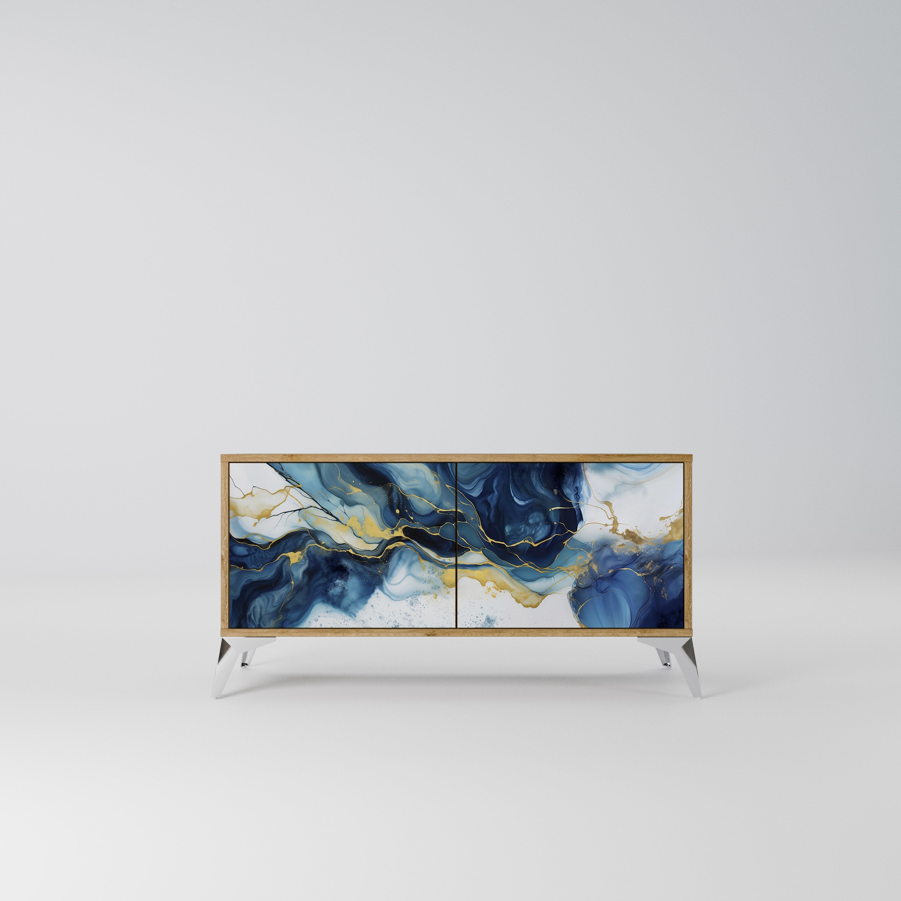 INKY MARBLE Kompaktowa szafka RTV 2-drzwiowa