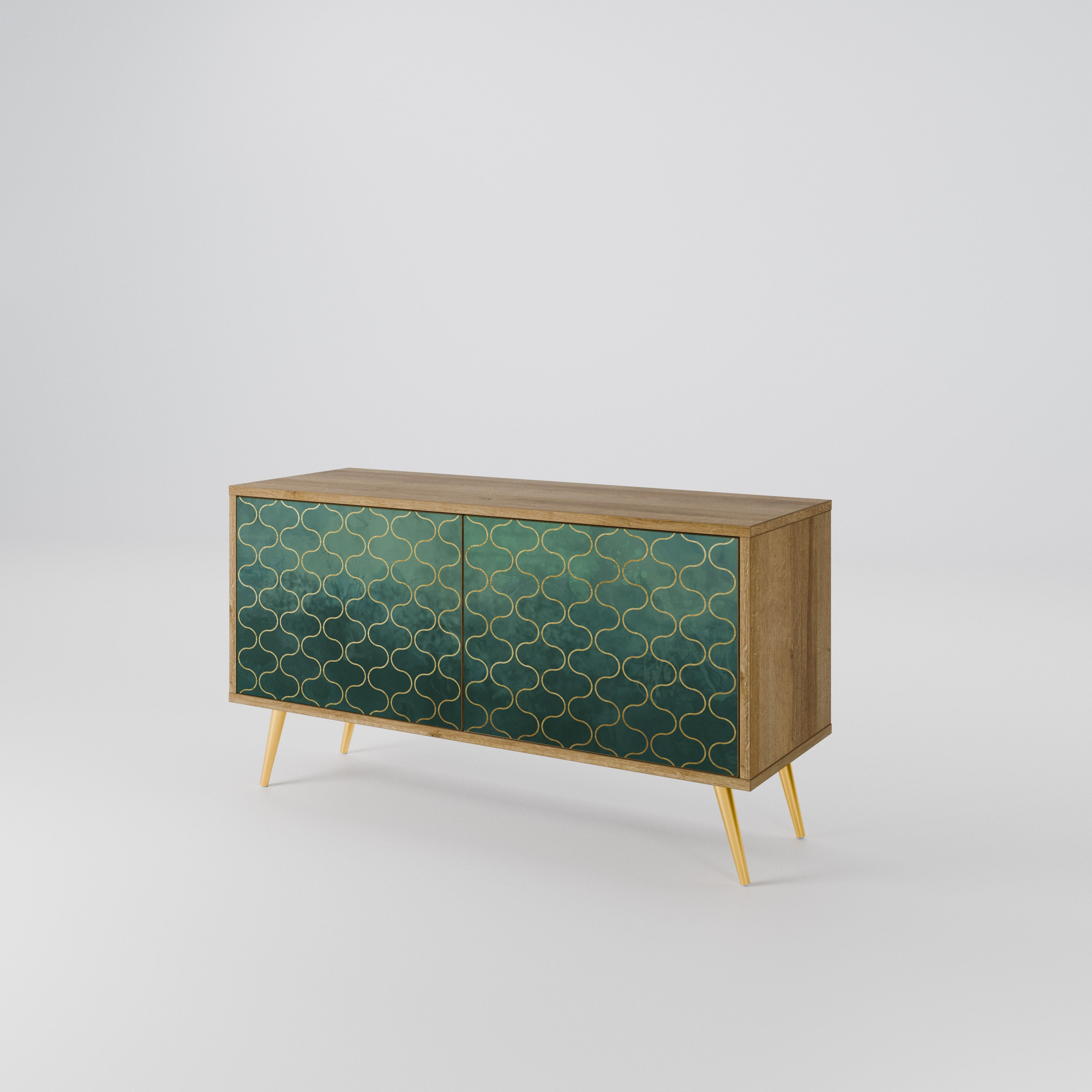 TESSELATED GREENERY Kompaktowa szafka RTV 2-drzwiowa