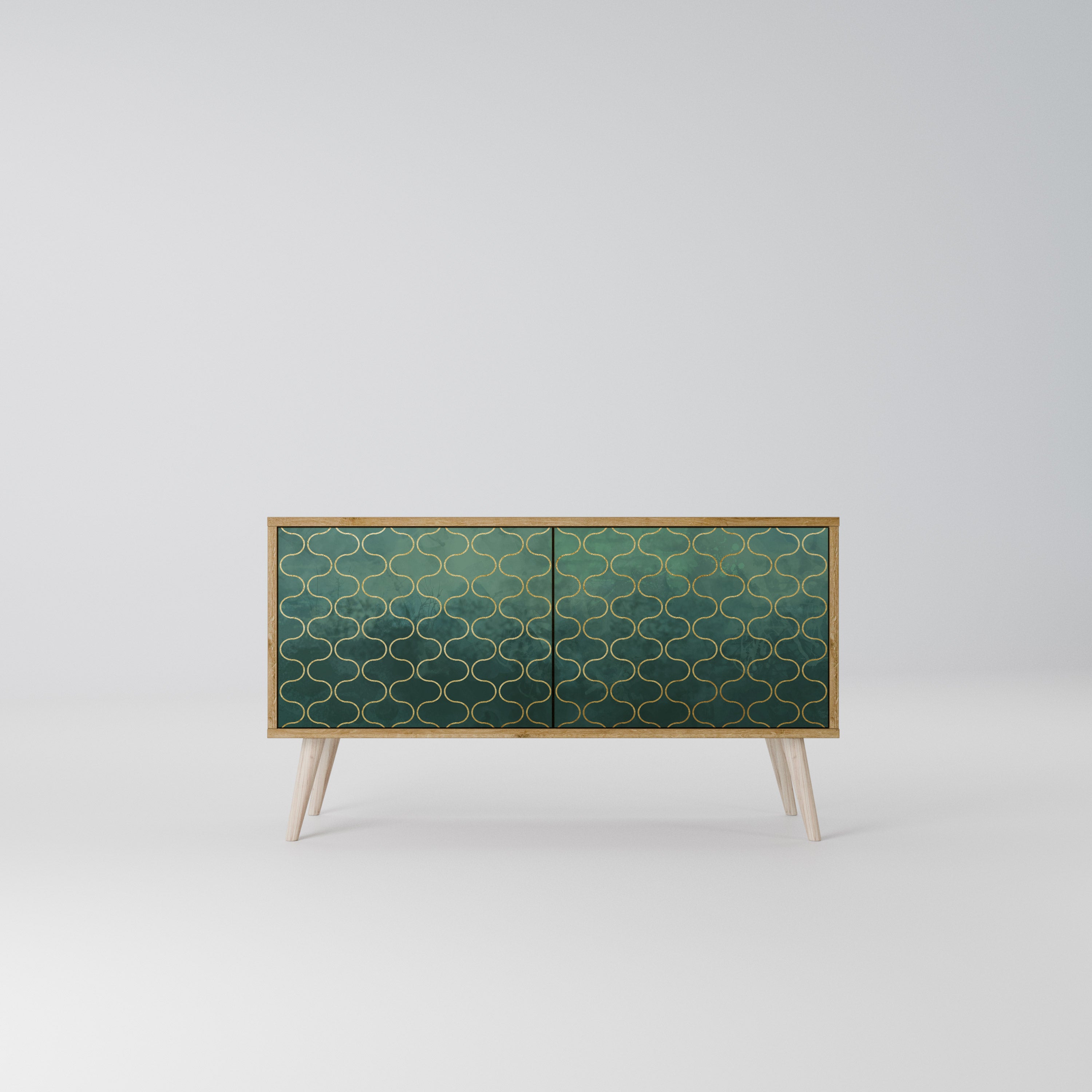 TESSELATED GREENERY Kompaktowa szafka RTV 2-drzwiowa