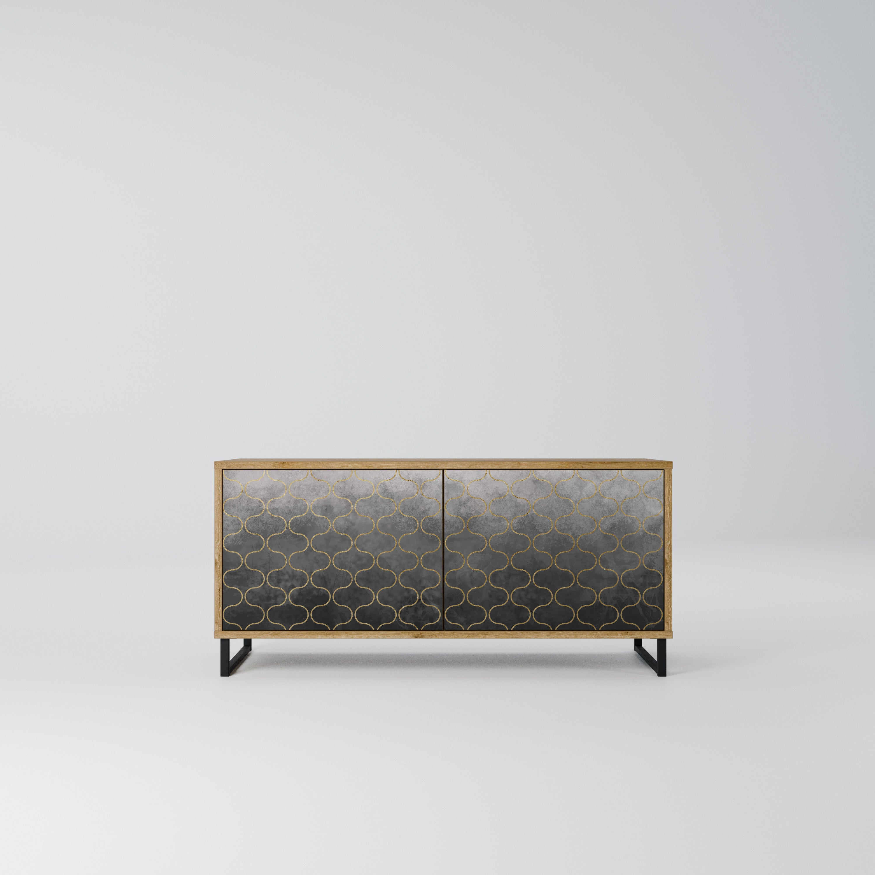 TESSELATED GRAYISH Kompaktowa szafka RTV 2-drzwiowa