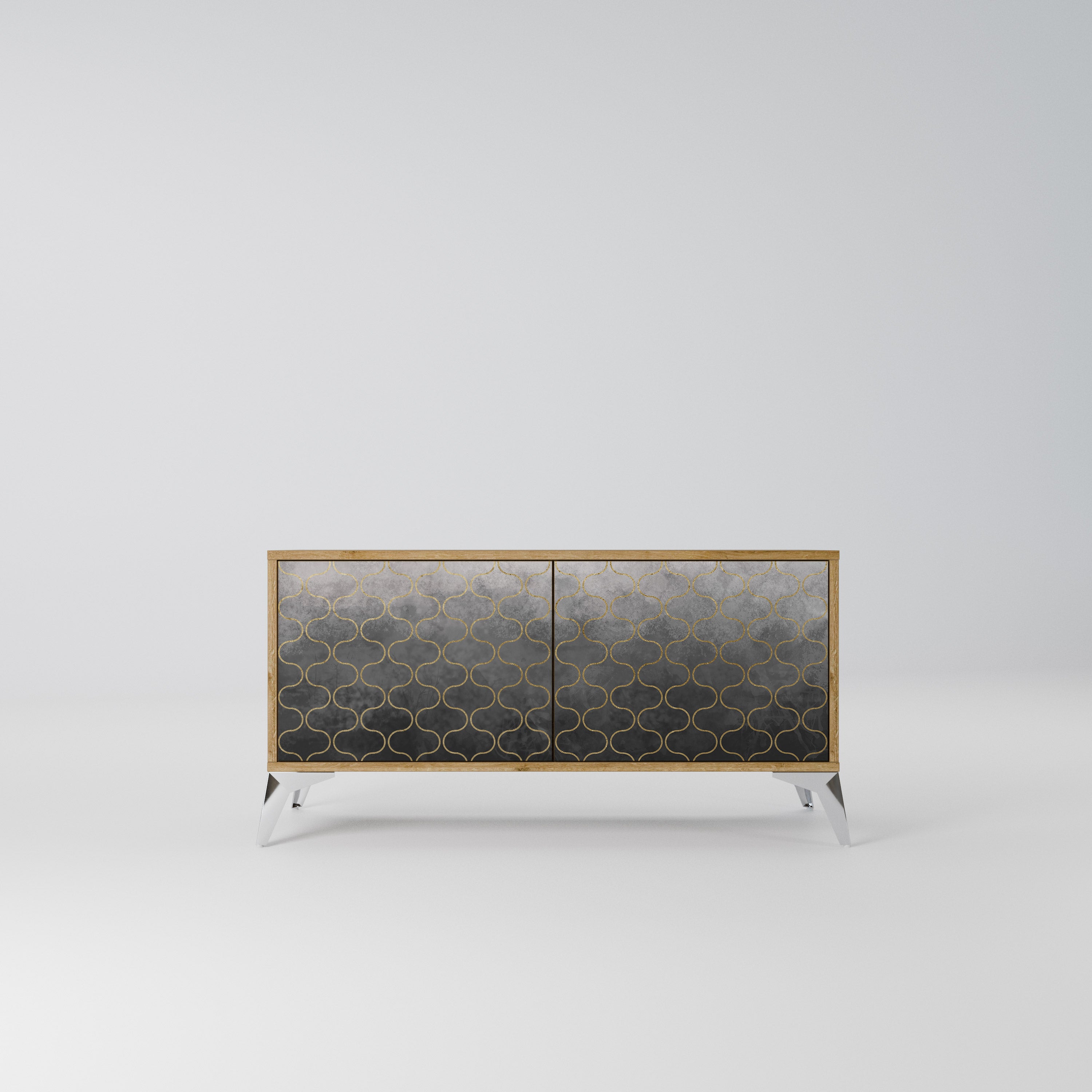 TESSELATED GRAYISH Kompaktowa szafka RTV 2-drzwiowa