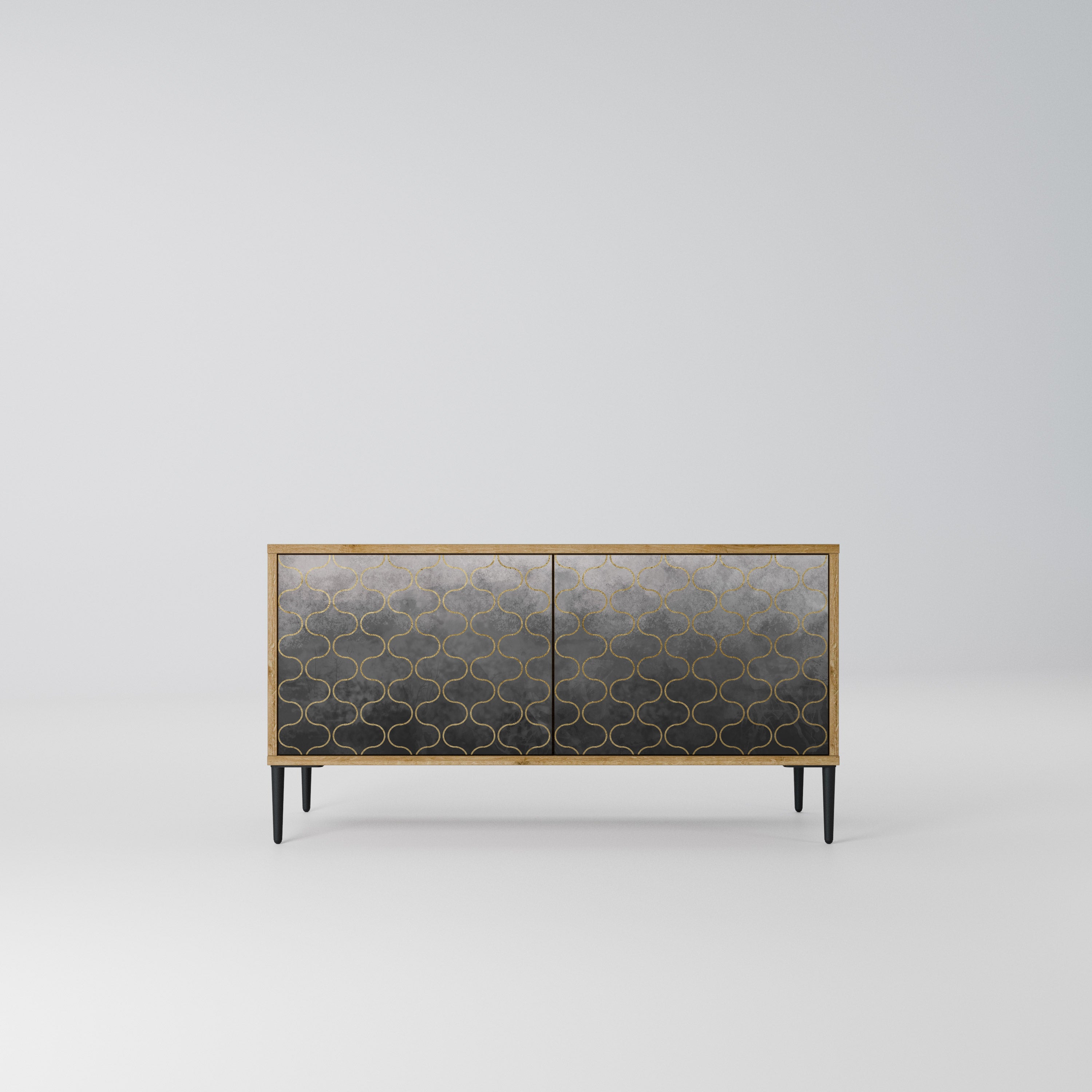 TESSELATED GRAYISH Kompaktowa szafka RTV 2-drzwiowa