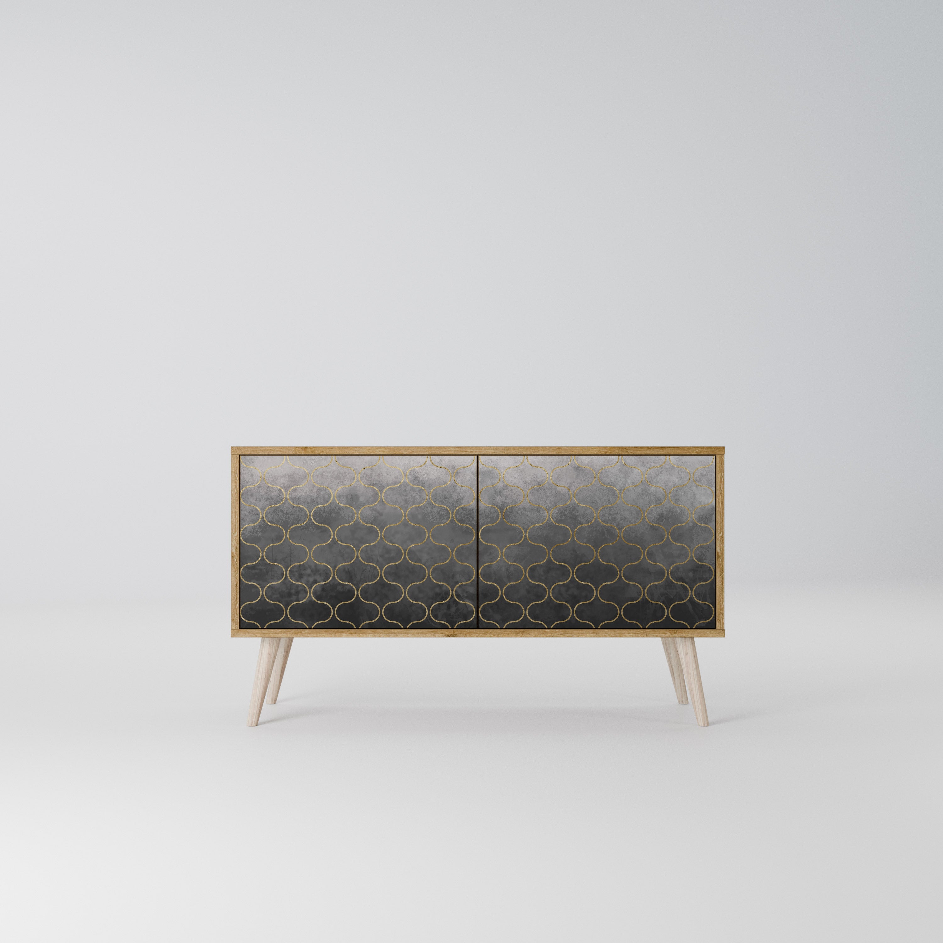 TESSELATED GRAYISH Kompaktowa szafka RTV 2-drzwiowa