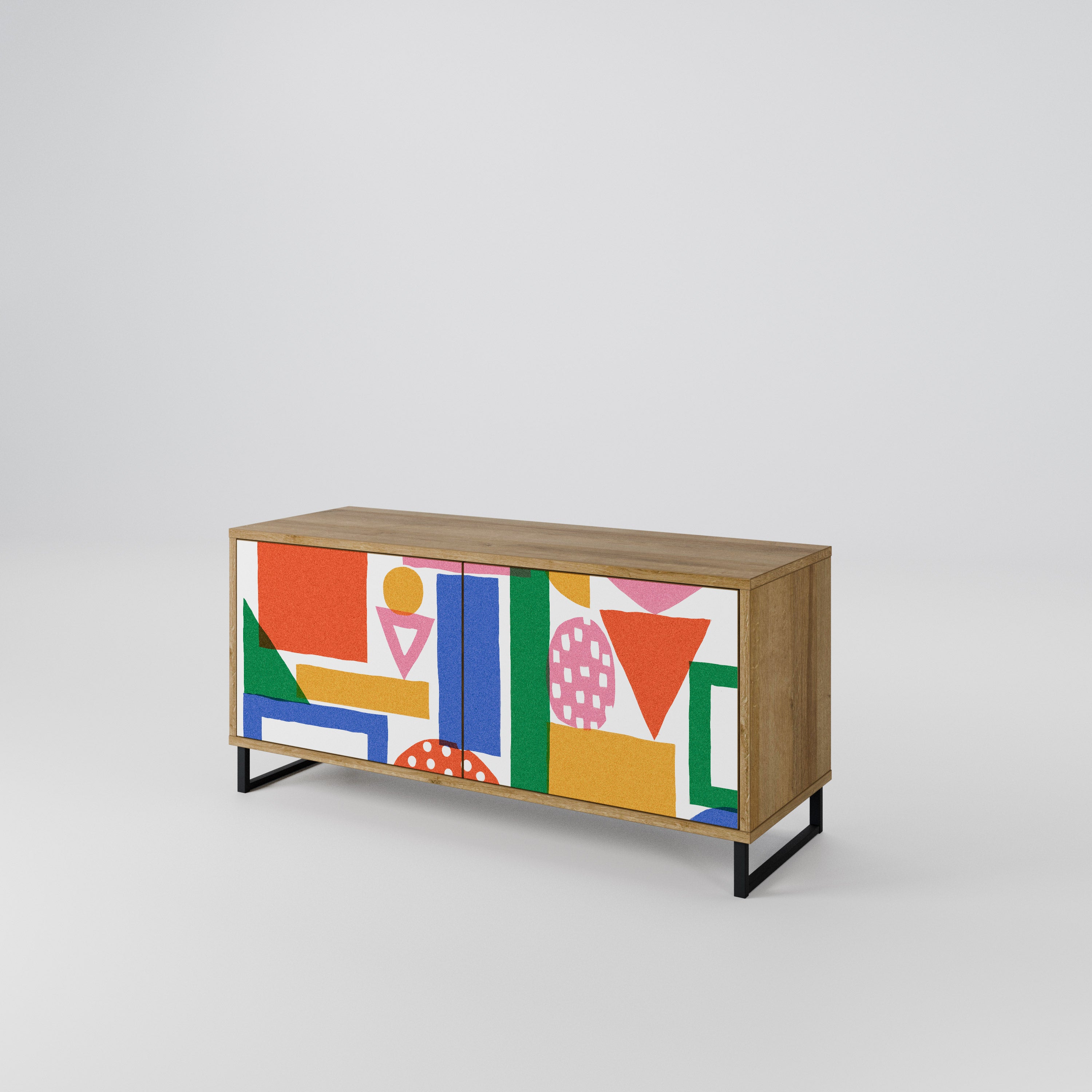 GEOMETRIC GLIMMER Kompaktowa szafka RTV 2-drzwiowa