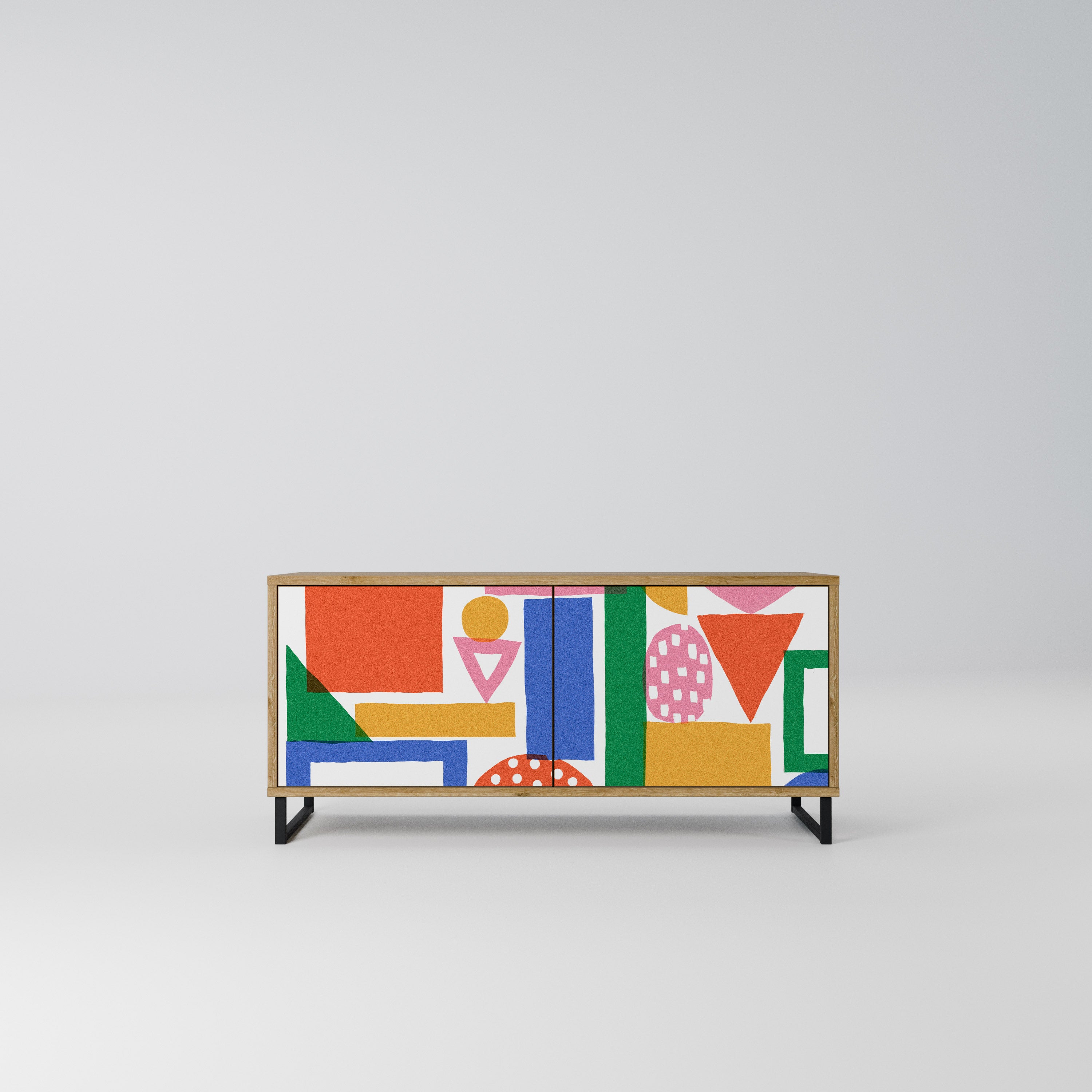 GEOMETRIC GLIMMER Kompaktowa szafka RTV 2-drzwiowa