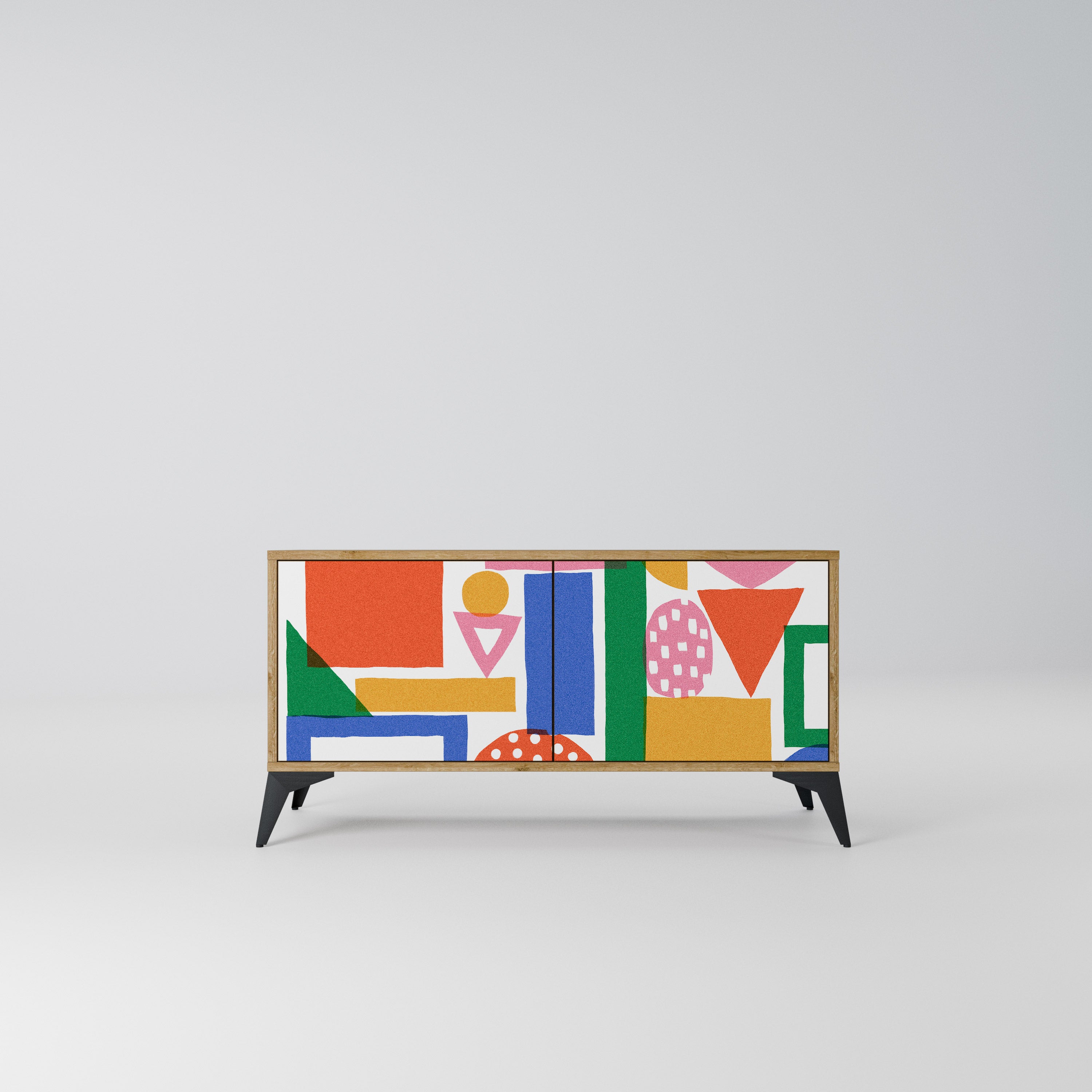 GEOMETRIC GLIMMER Kompaktowa szafka RTV 2-drzwiowa