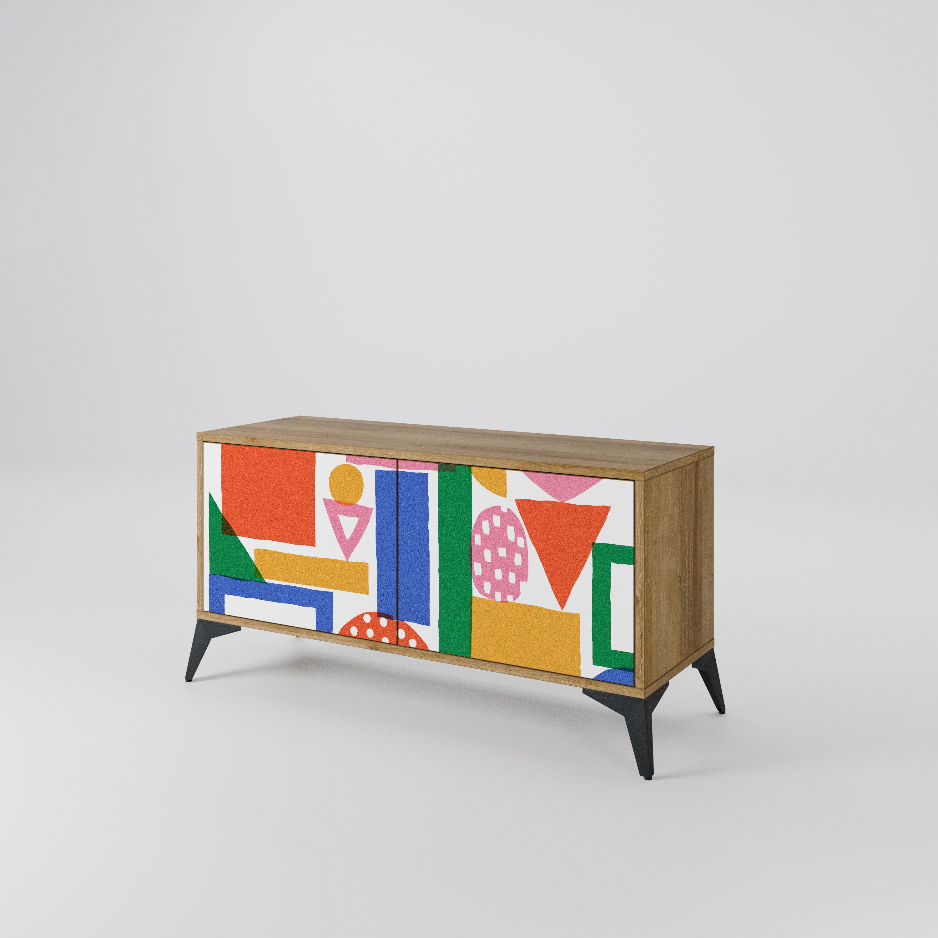 GEOMETRIC GLIMMER Kompaktowa szafka RTV 2-drzwiowa