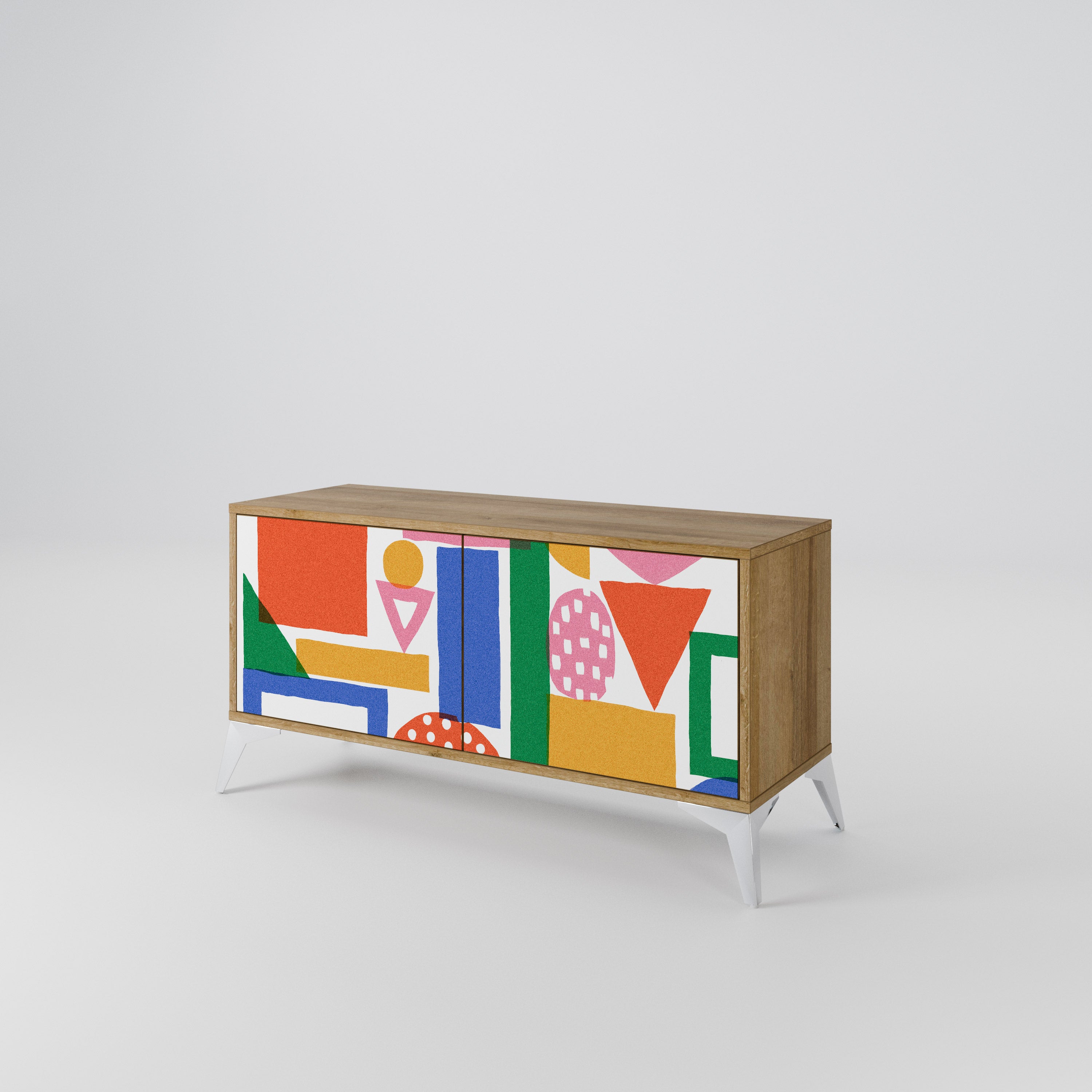 GEOMETRIC GLIMMER Kompaktowa szafka RTV 2-drzwiowa