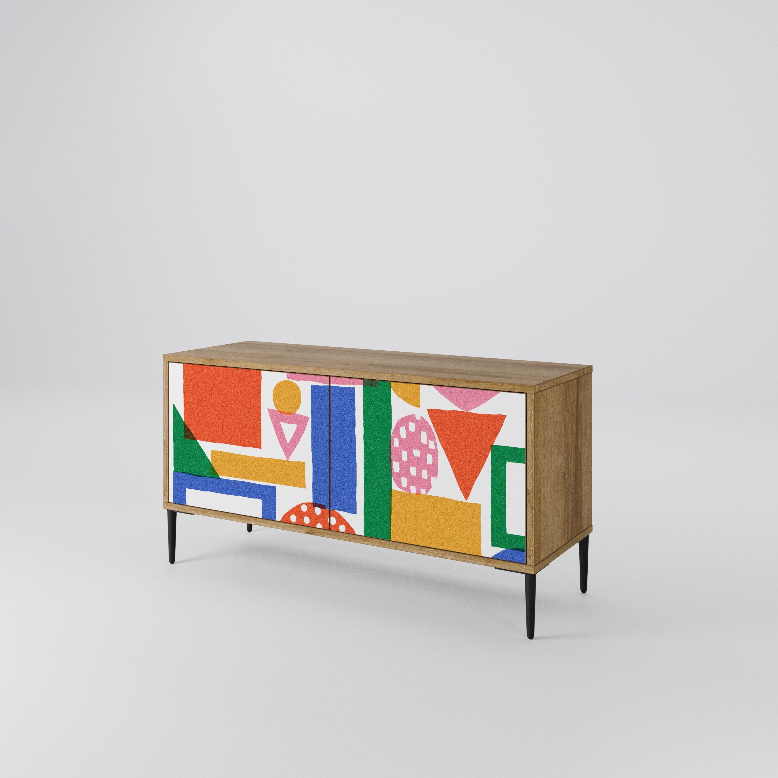 GEOMETRIC GLIMMER Kompaktowa szafka RTV 2-drzwiowa