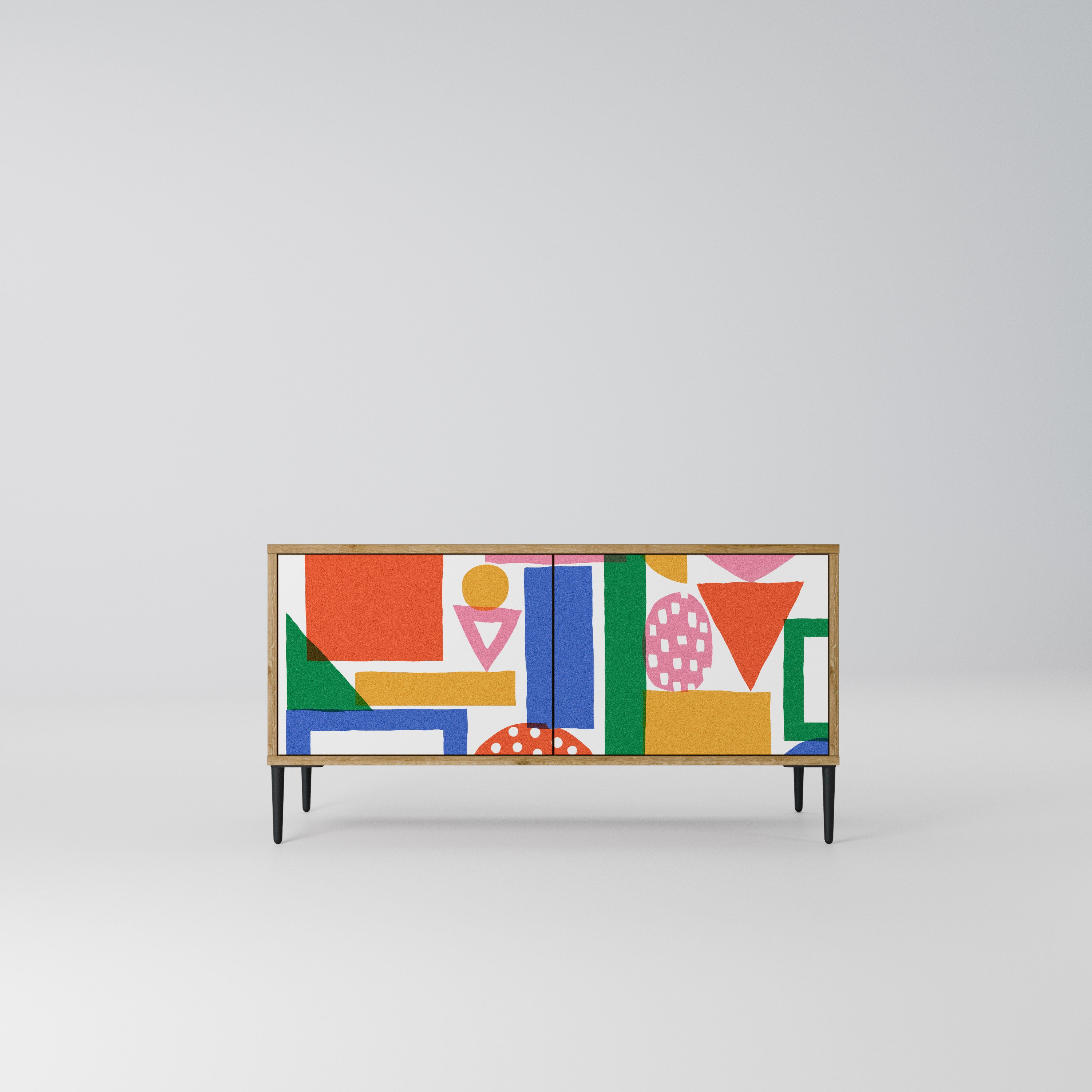 GEOMETRIC GLIMMER Kompaktowa szafka RTV 2-drzwiowa