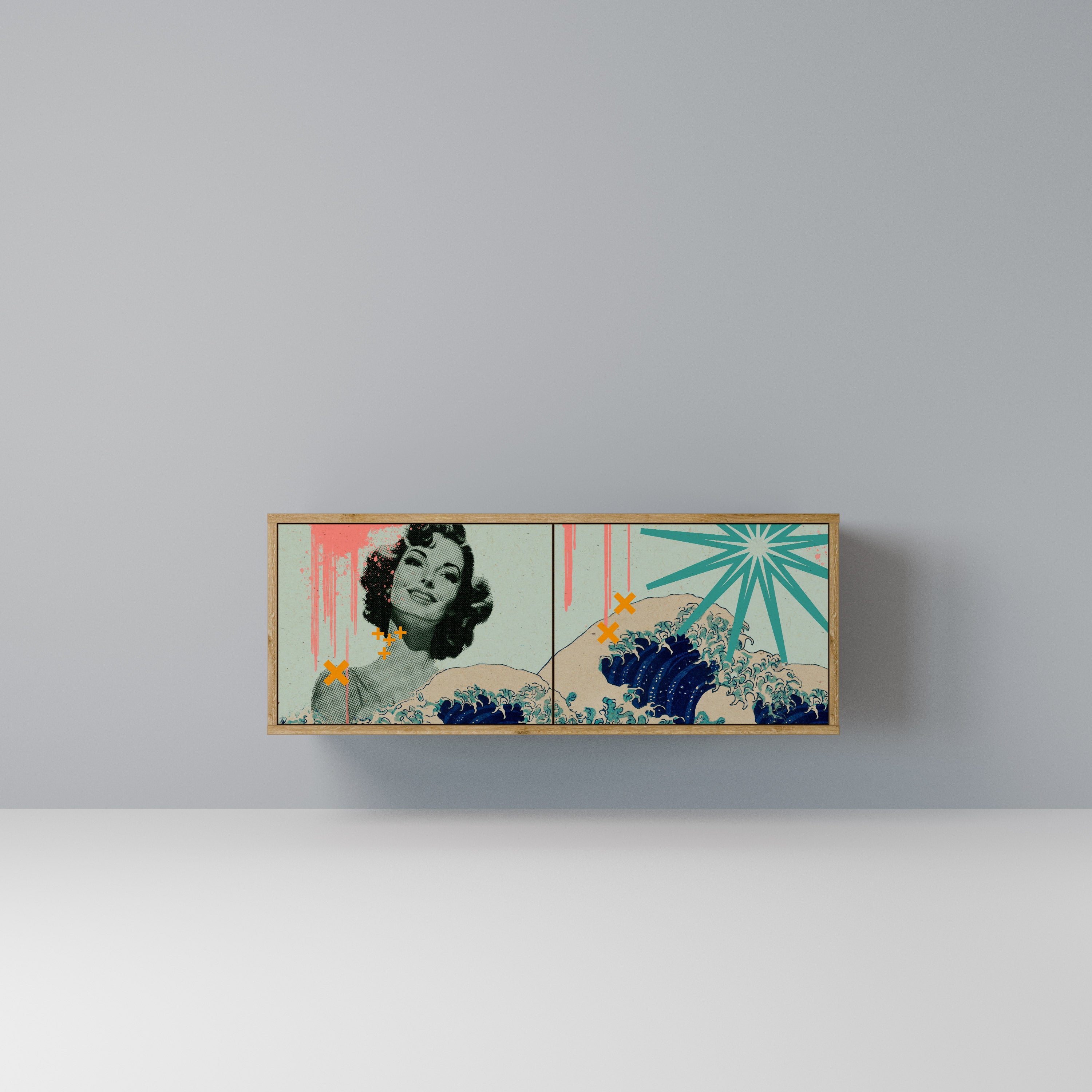 KANAGAWA BEAUTY Kompaktowa szafka RTV 2-drzwiowa