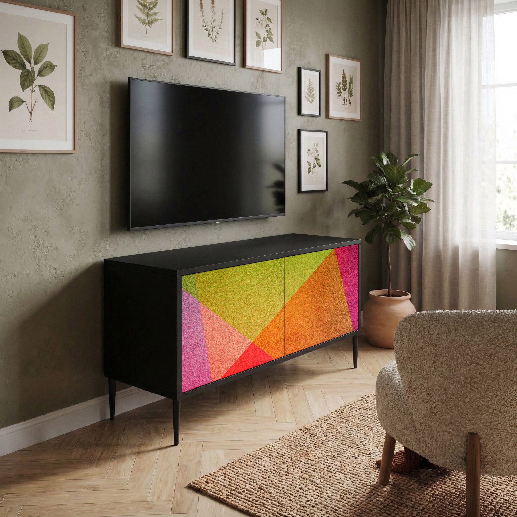 VIVID GEOMETRY Kompaktowa szafka RTV 2-drzwiowa