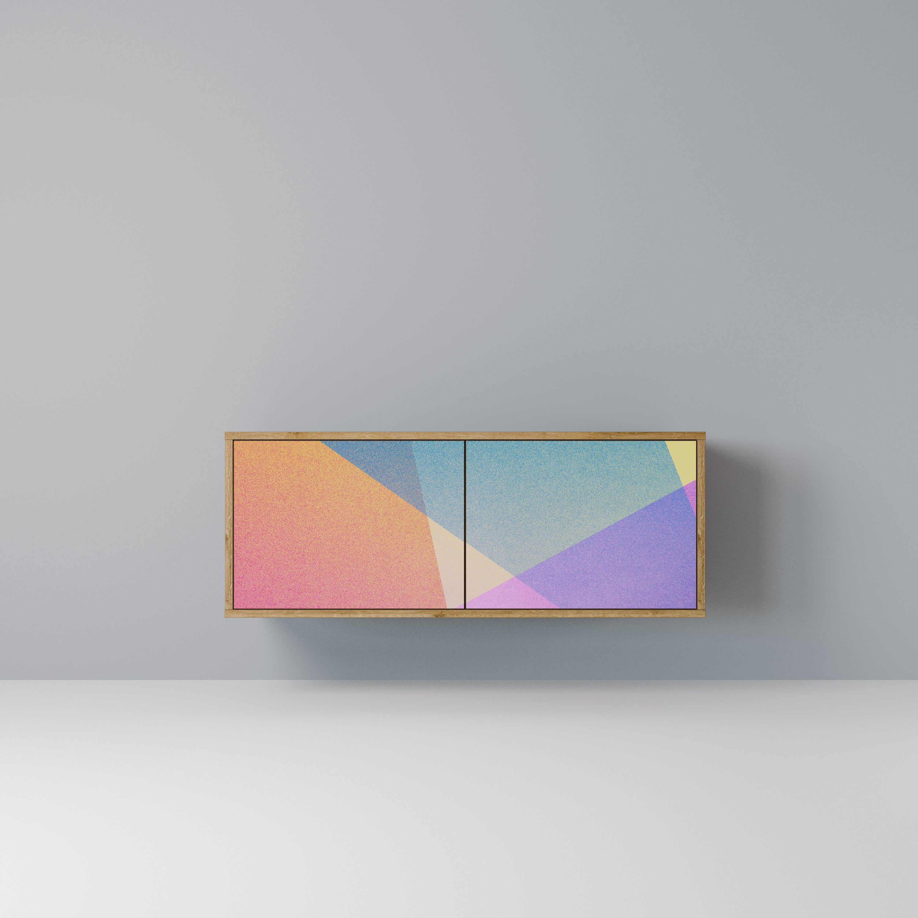 BRIGHT GEOMETRY Kompaktowa szafka RTV 2-drzwiowa