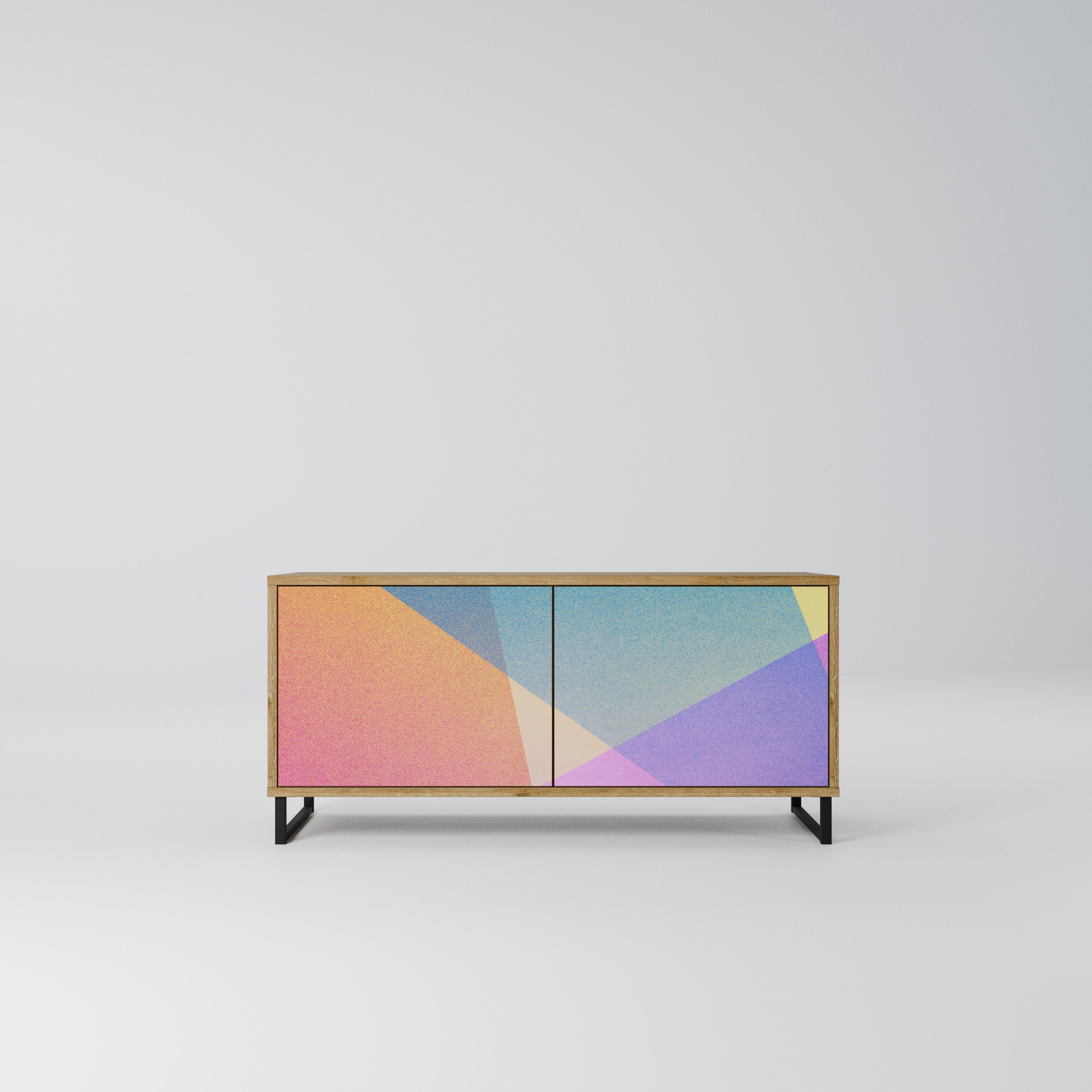 BRIGHT GEOMETRY Kompaktowa szafka RTV 2-drzwiowa