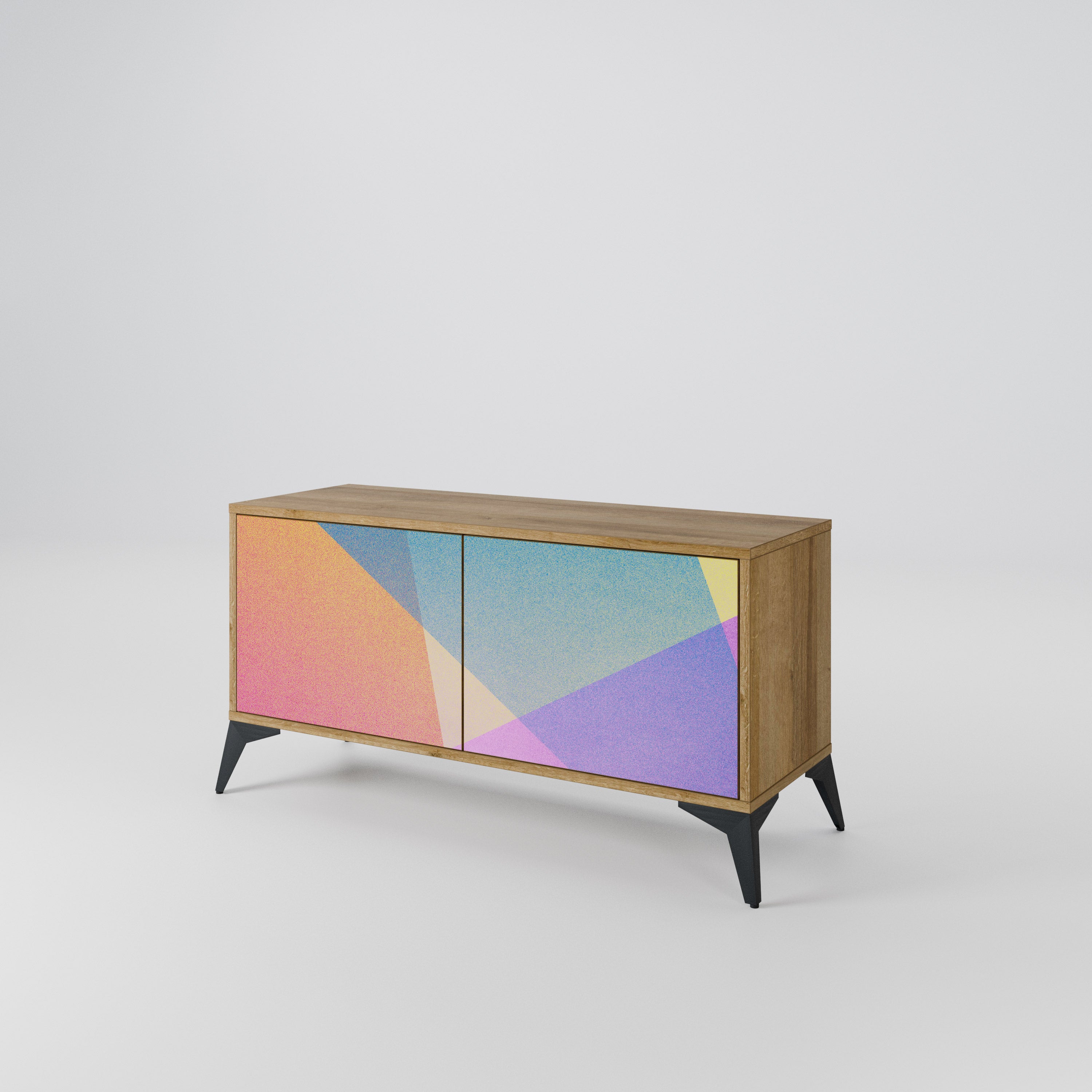 BRIGHT GEOMETRY Kompaktowa szafka RTV 2-drzwiowa