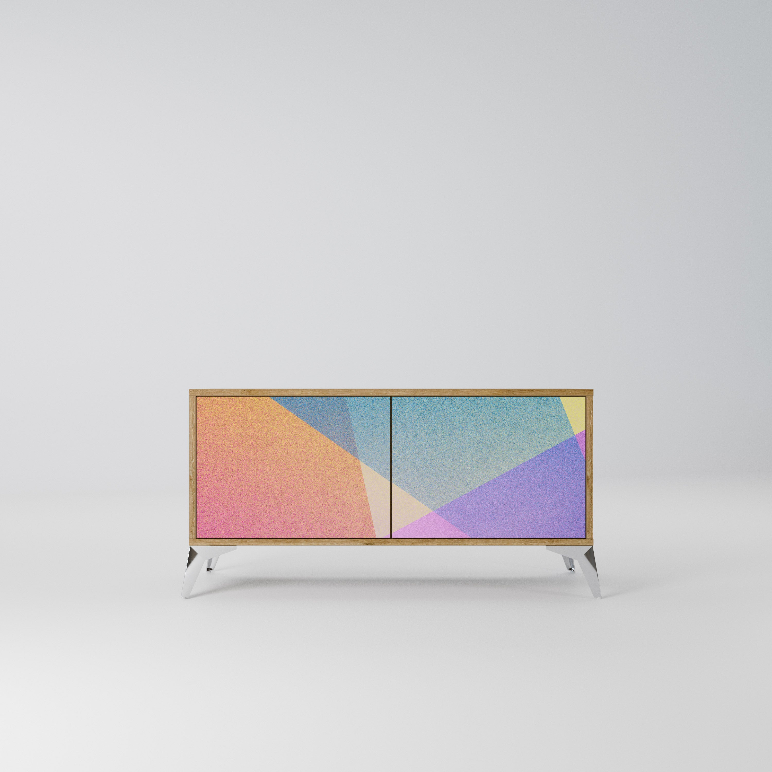 BRIGHT GEOMETRY Kompaktowa szafka RTV 2-drzwiowa