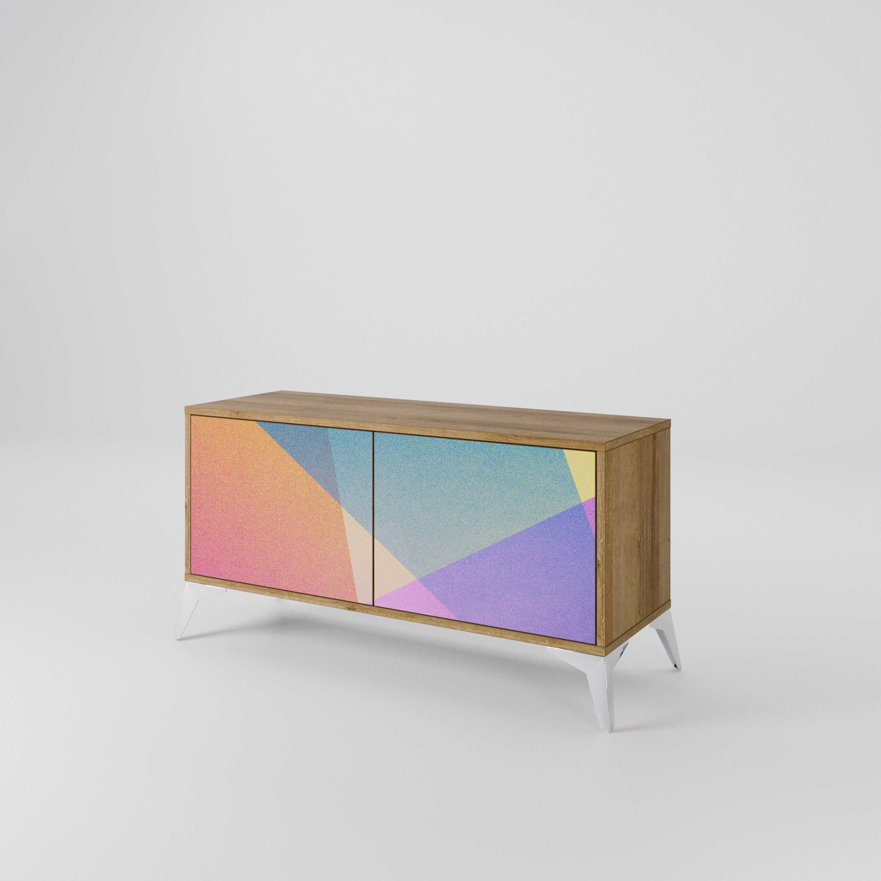 BRIGHT GEOMETRY Kompaktowa szafka RTV 2-drzwiowa