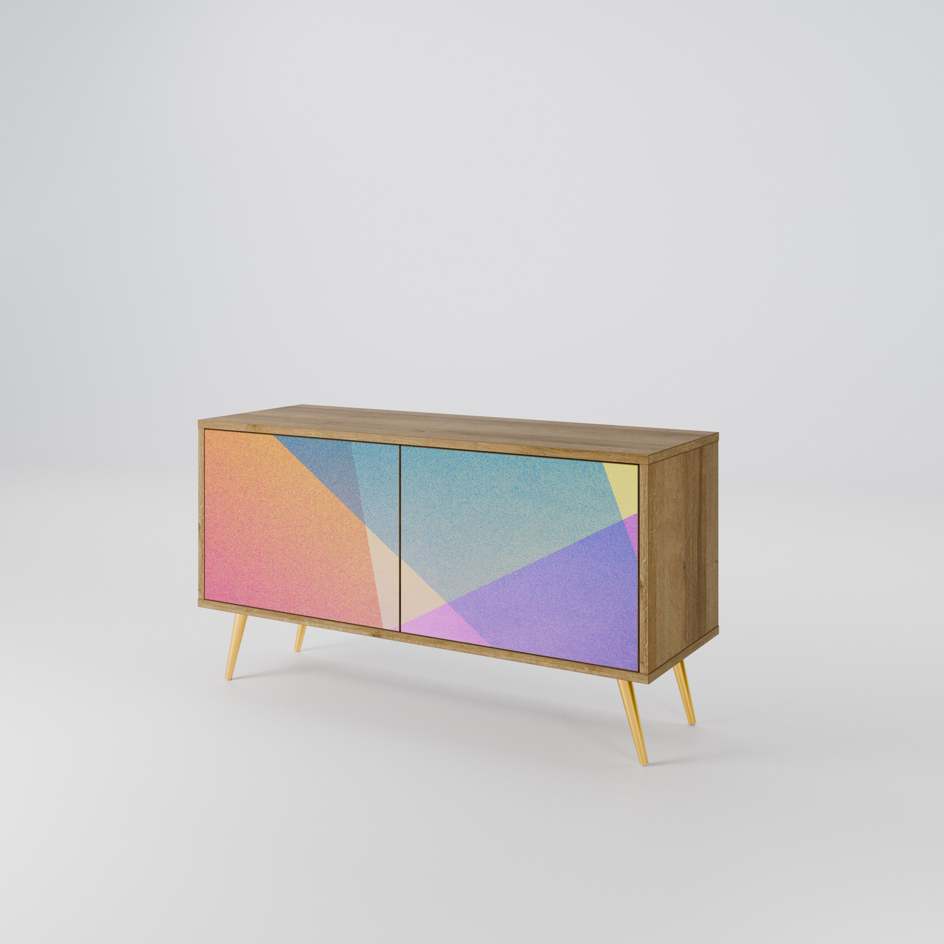 BRIGHT GEOMETRY Kompaktowa szafka RTV 2-drzwiowa