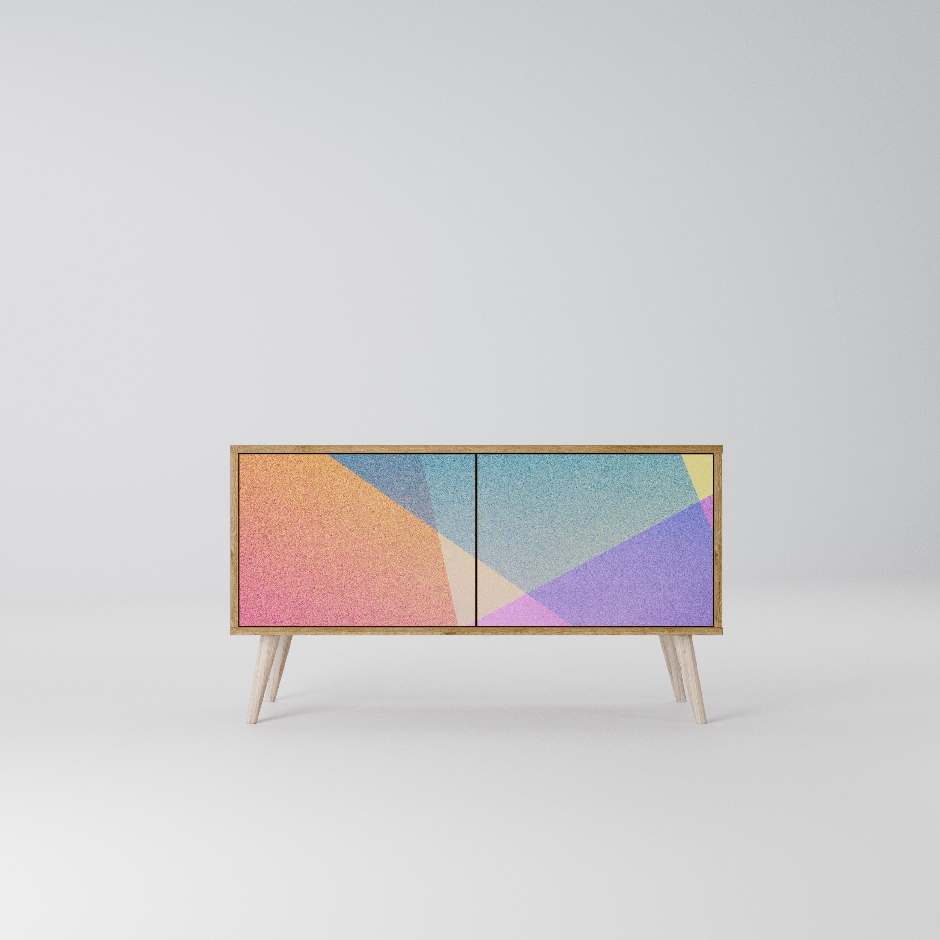 BRIGHT GEOMETRY Kompaktowa szafka RTV 2-drzwiowa