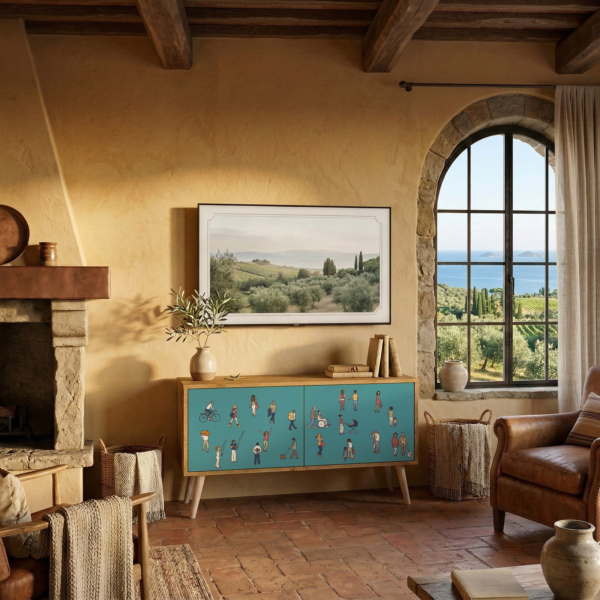 COLLECTIVE STREAM Kompaktowa szafka RTV 2-drzwiowa