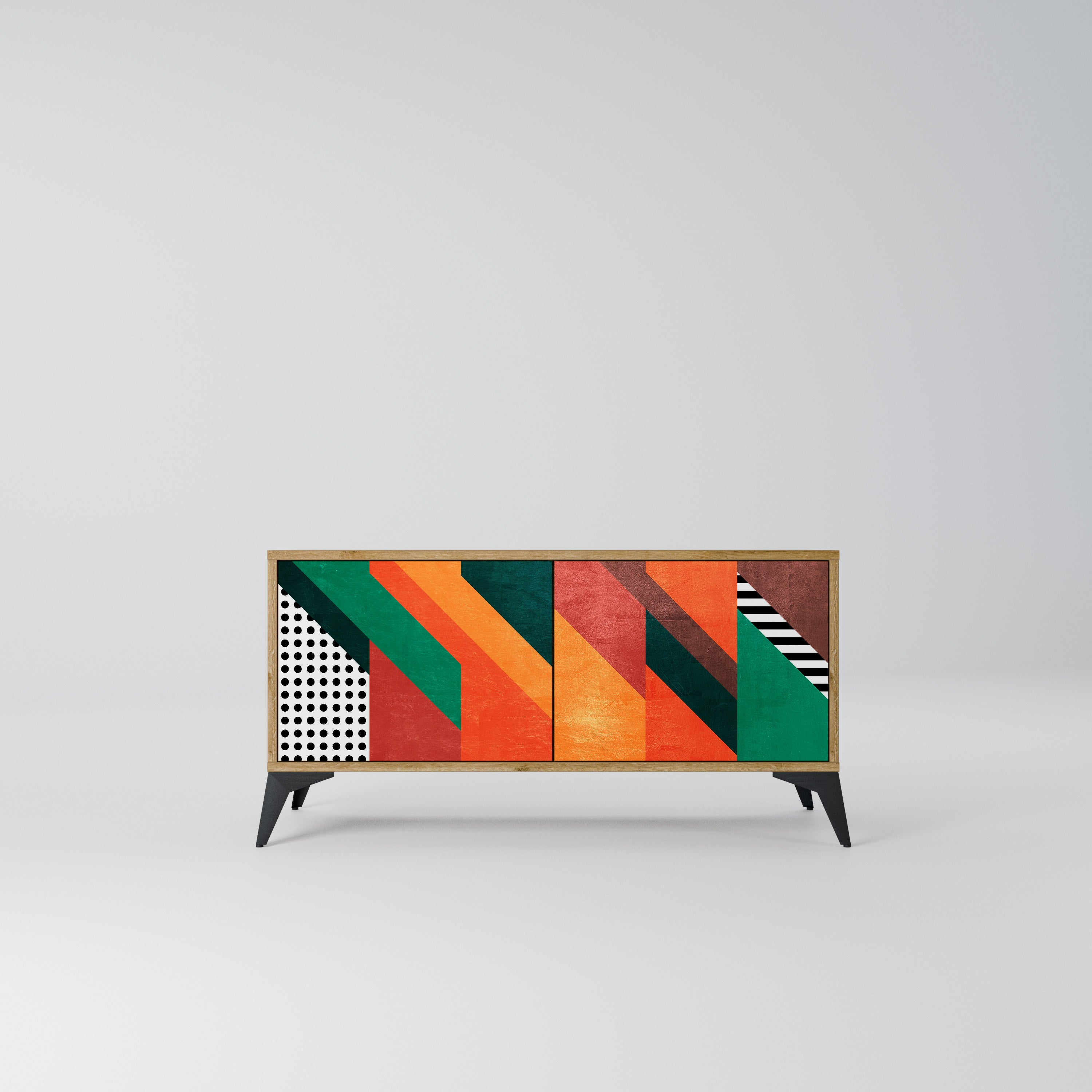 MAKESHIFT ARTISTRY Kompaktowa szafka RTV 2-drzwiowa