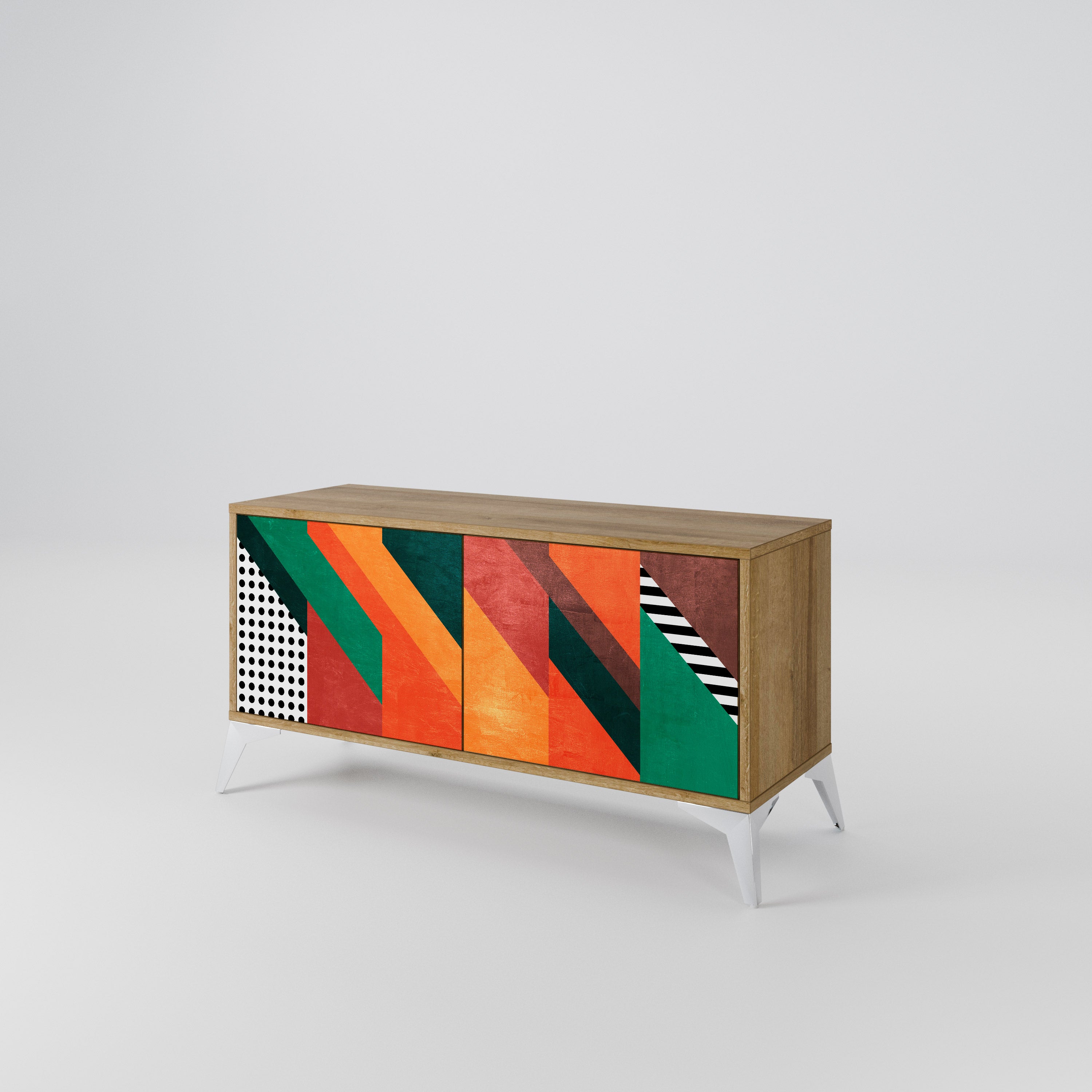 MAKESHIFT ARTISTRY Kompaktowa szafka RTV 2-drzwiowa