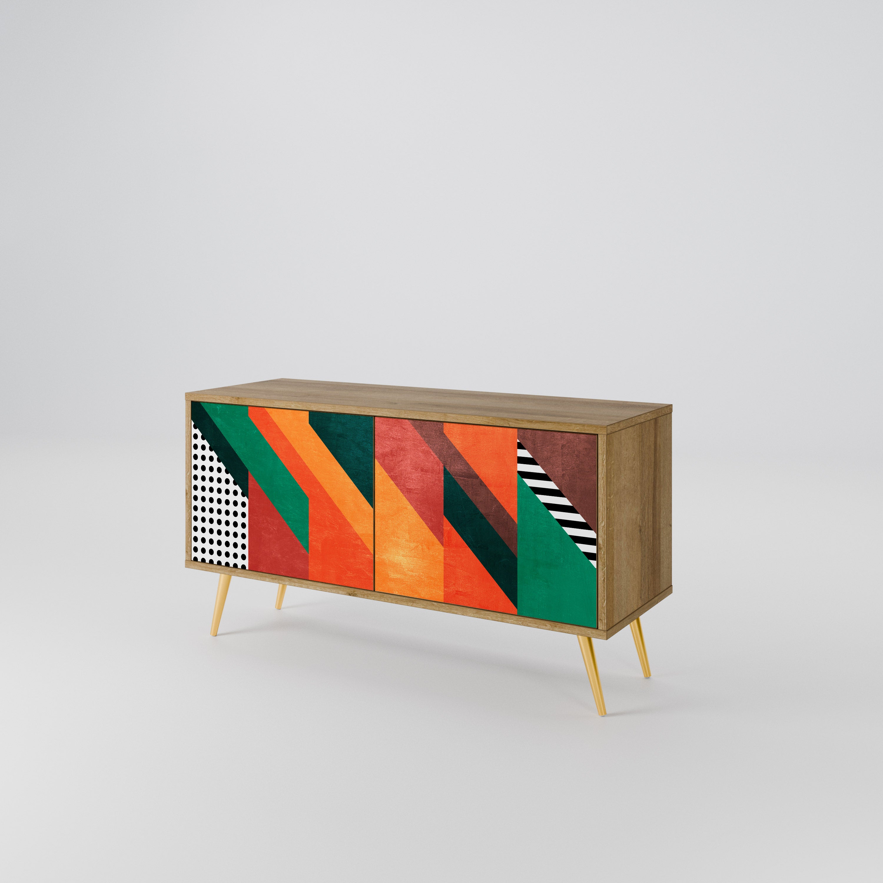 MAKESHIFT ARTISTRY Kompaktowa szafka RTV 2-drzwiowa