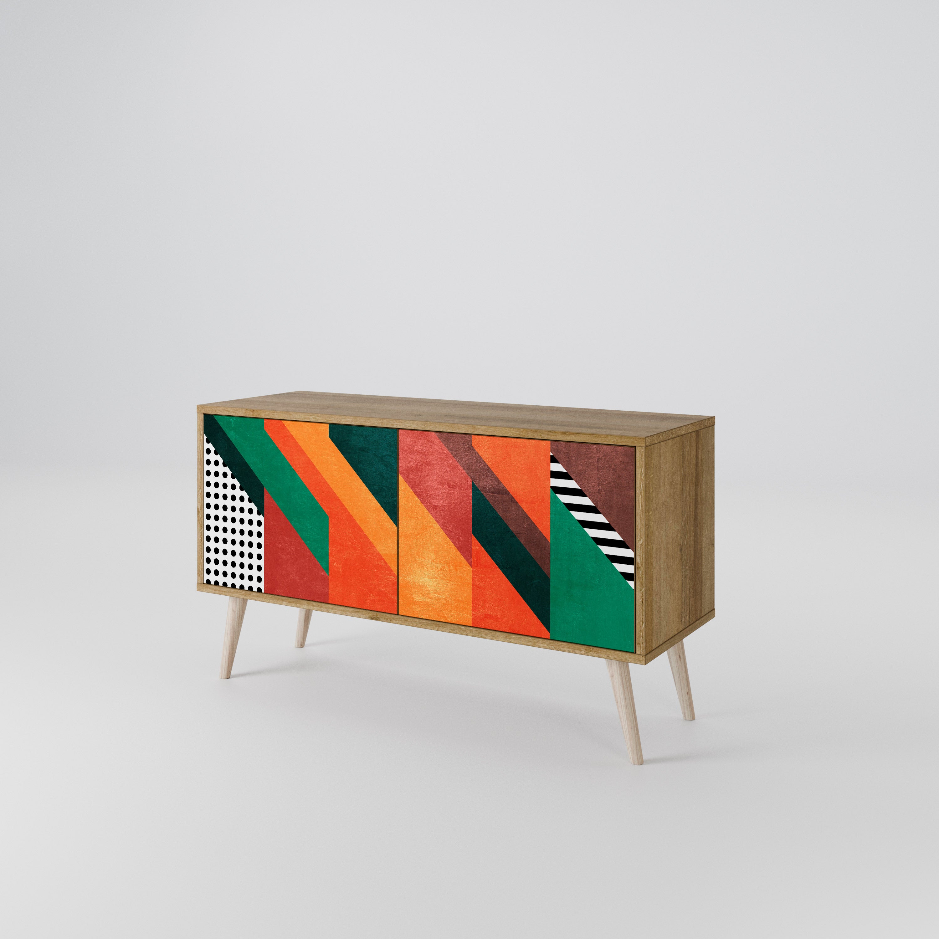 MAKESHIFT ARTISTRY Kompaktowa szafka RTV 2-drzwiowa