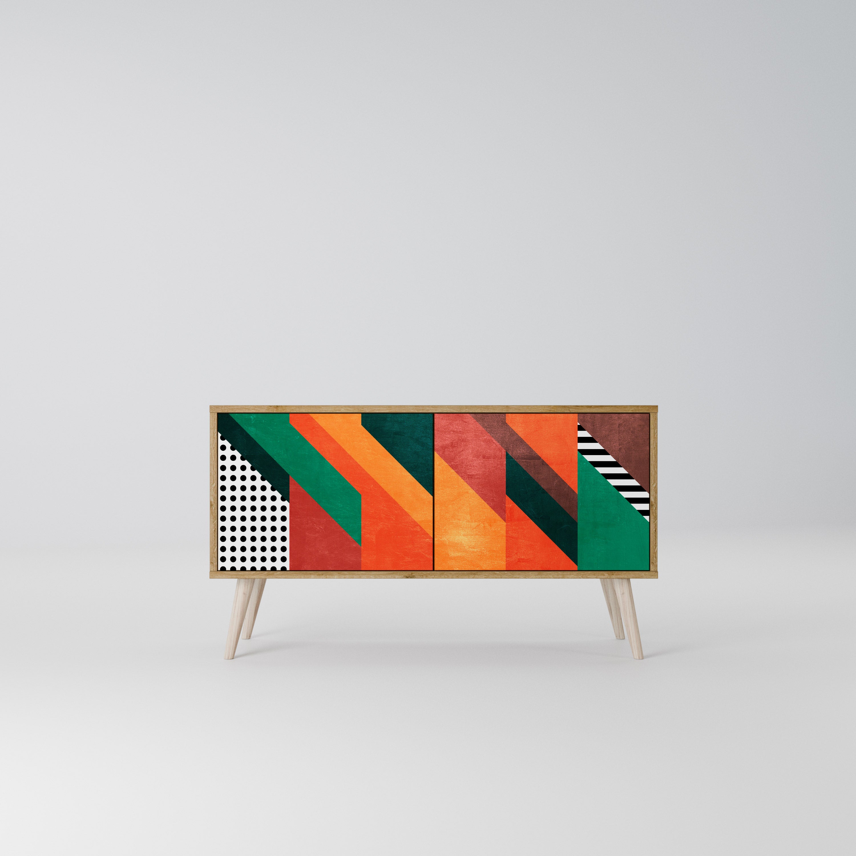 MAKESHIFT ARTISTRY Kompaktowa szafka RTV 2-drzwiowa