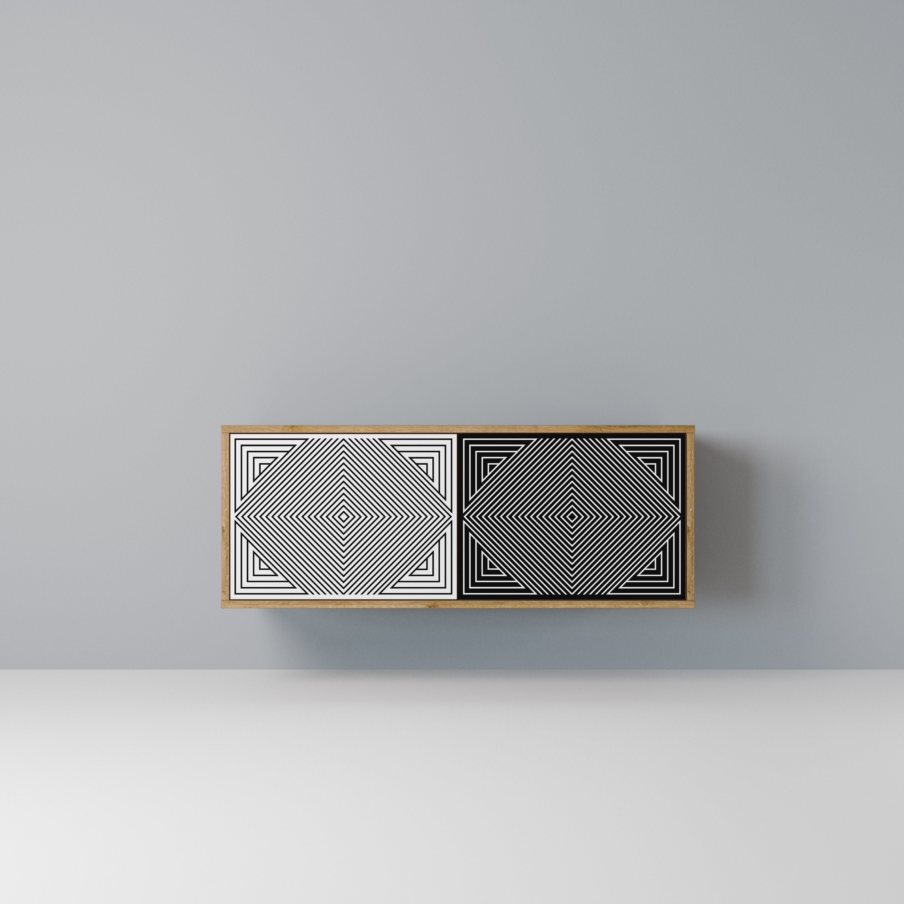 POLYGON ILLUSION Kompaktowa szafka RTV 2-drzwiowa