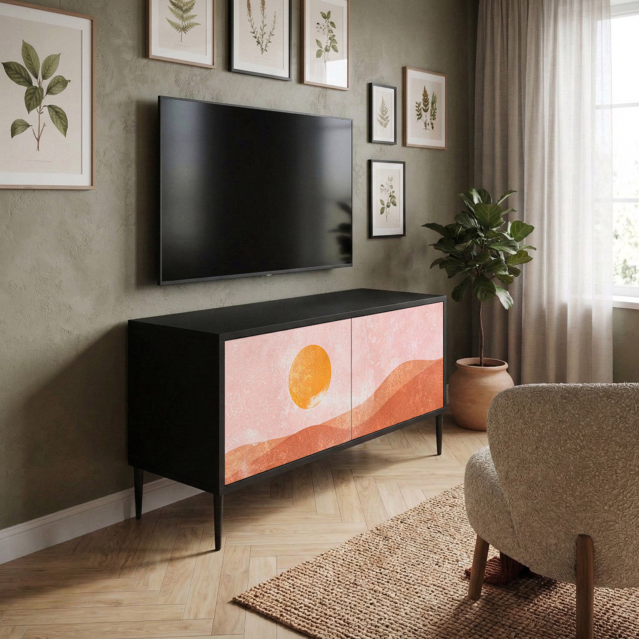LUMINOUS SUNLIGHT Kompaktowa szafka RTV 2-drzwiowa