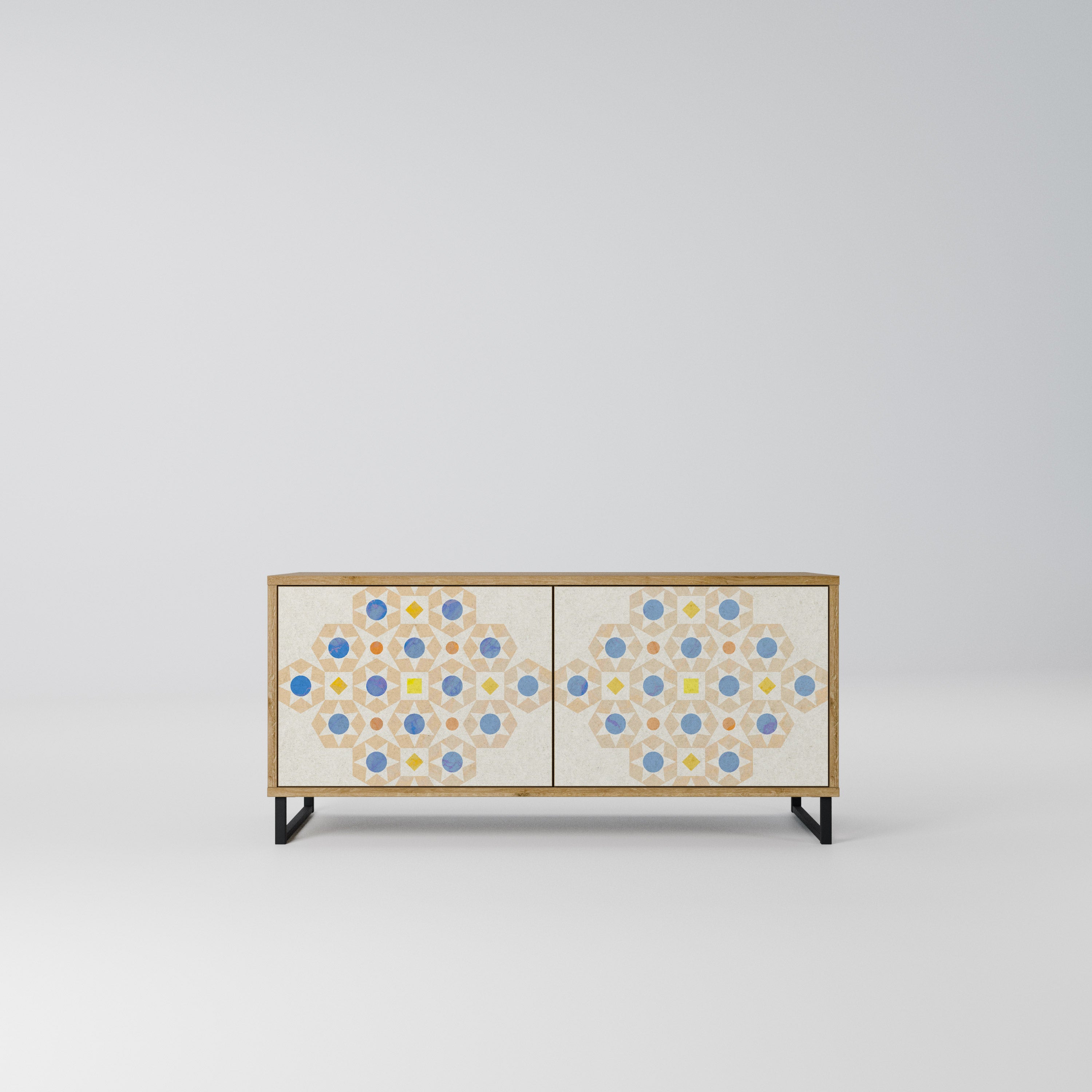PATTERNED PRISM Kompaktowa szafka RTV 2-drzwiowa