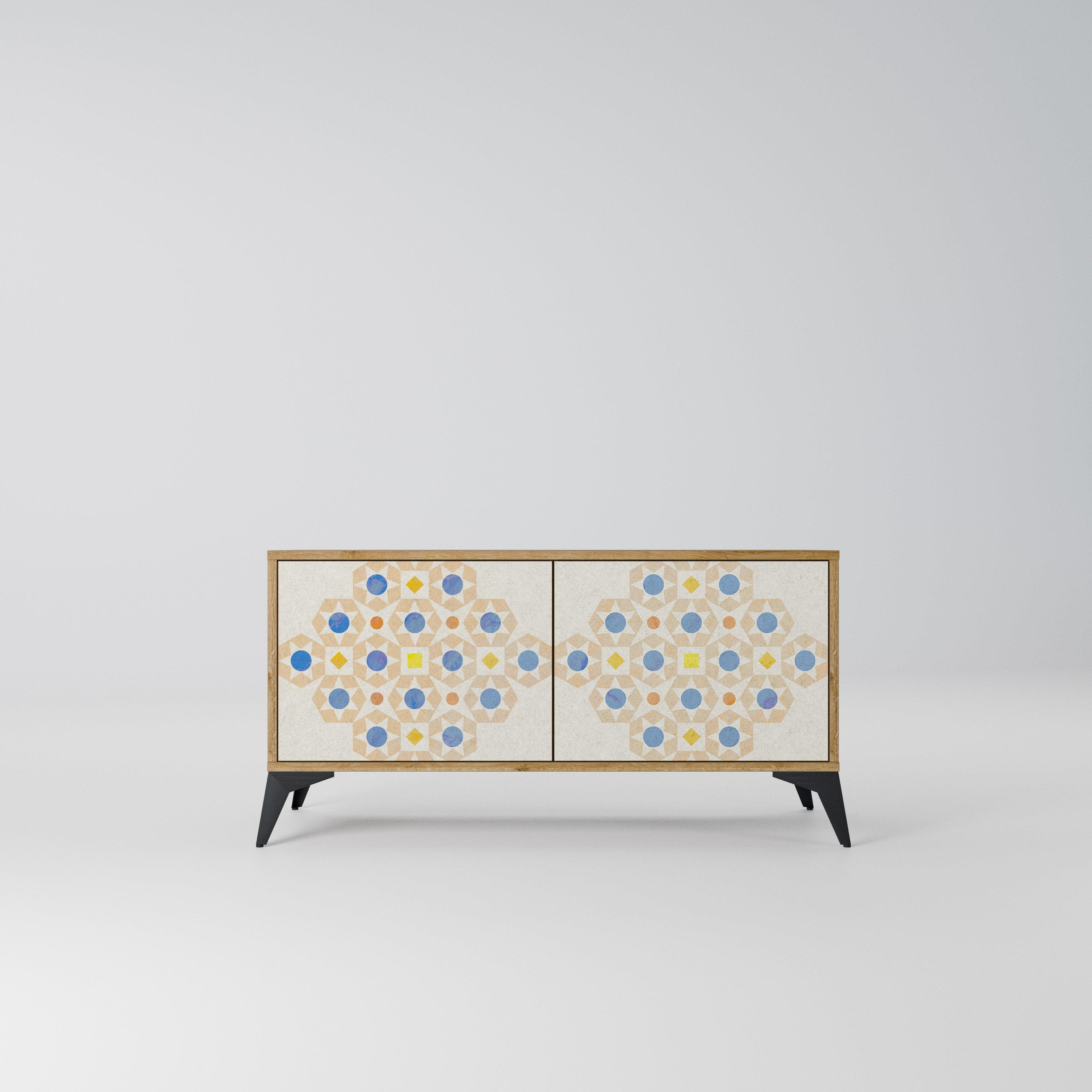 PATTERNED PRISM Kompaktowa szafka RTV 2-drzwiowa